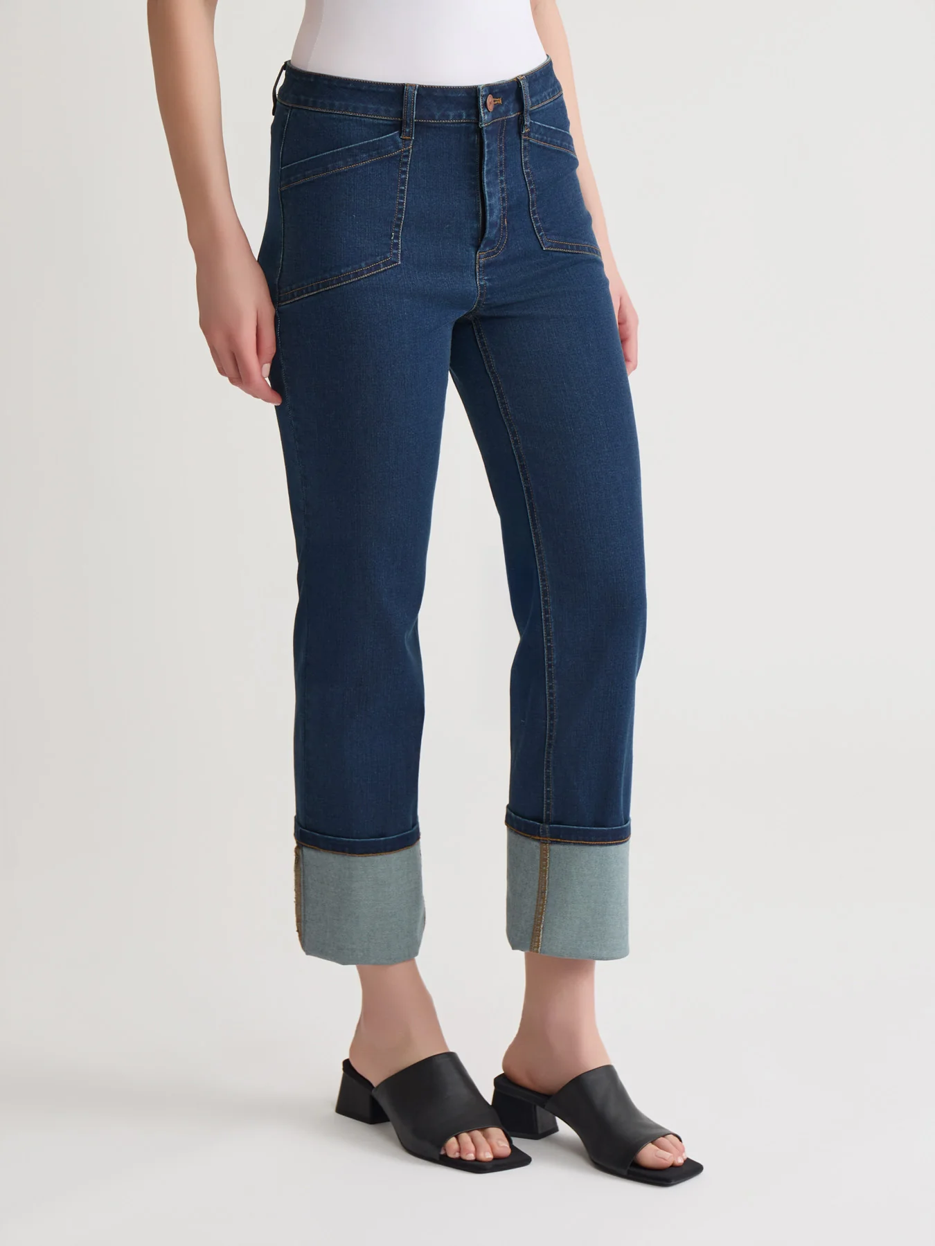 Deep Cuff Straight Leg Denim, Westpoint Wash - Image 2