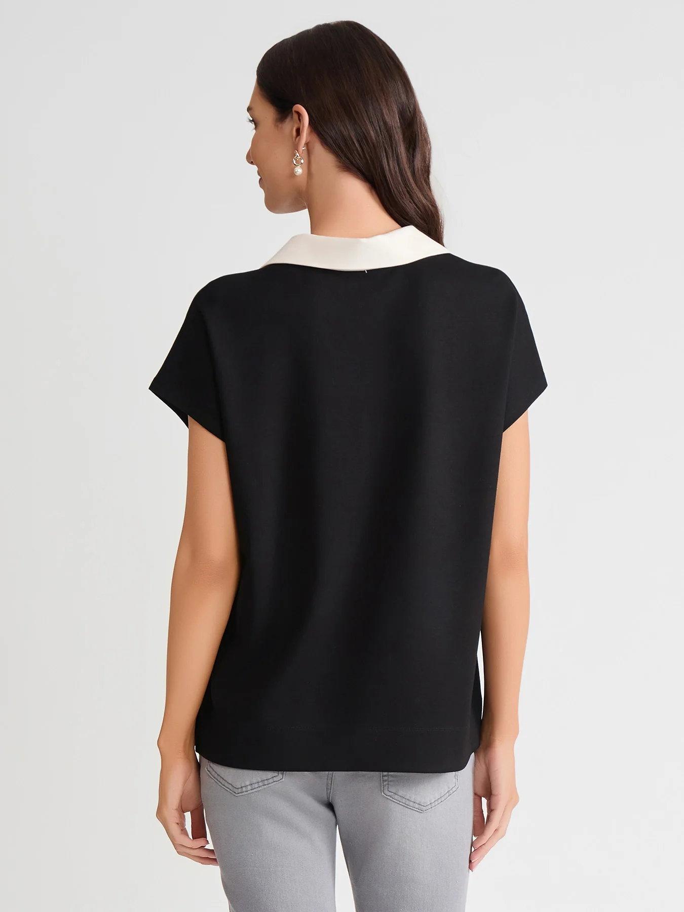 Petite Extended Shoulder Polo Top - Image 4