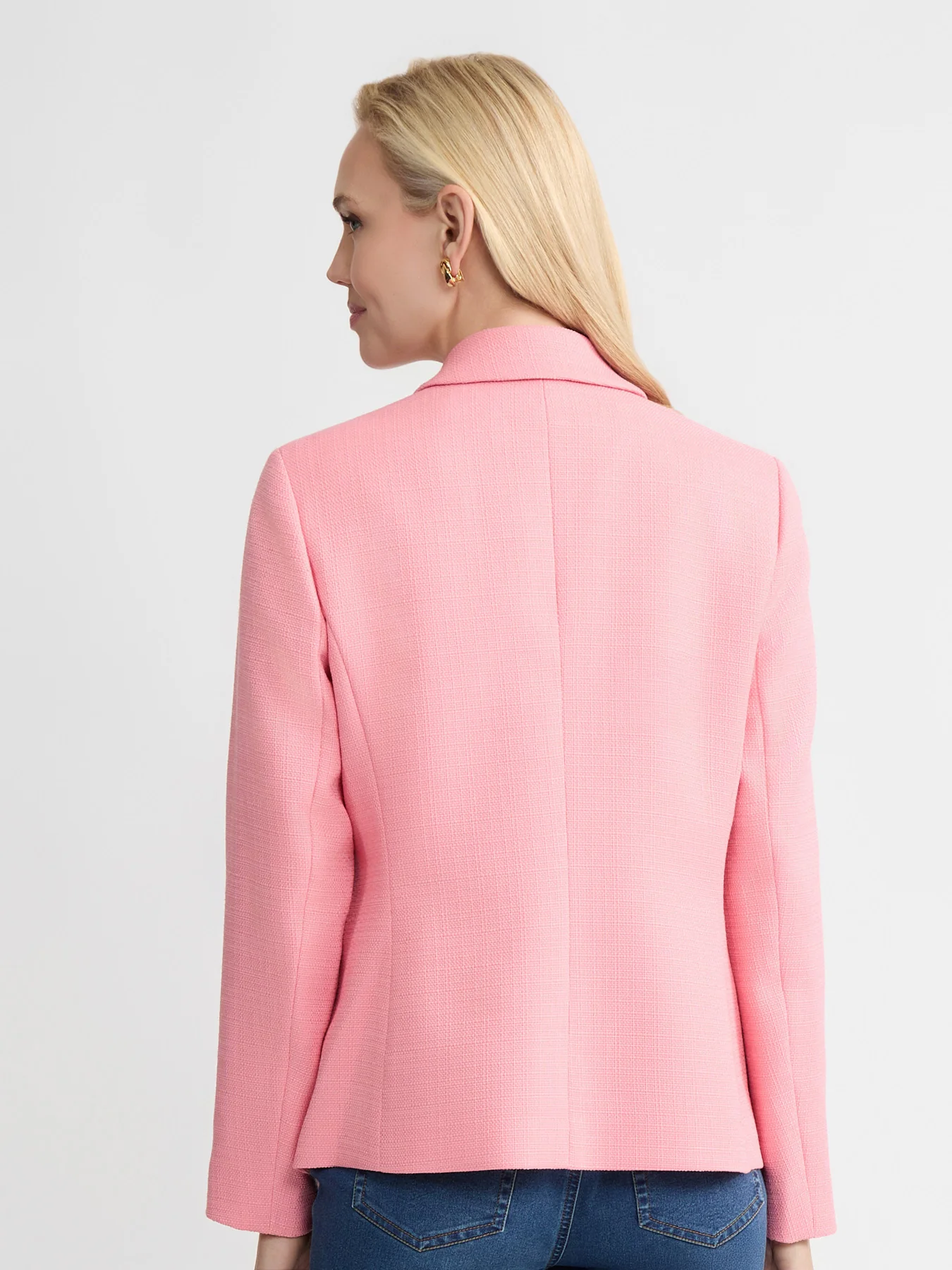 Faux Double Breasted Jacket, Tweed - Image 4