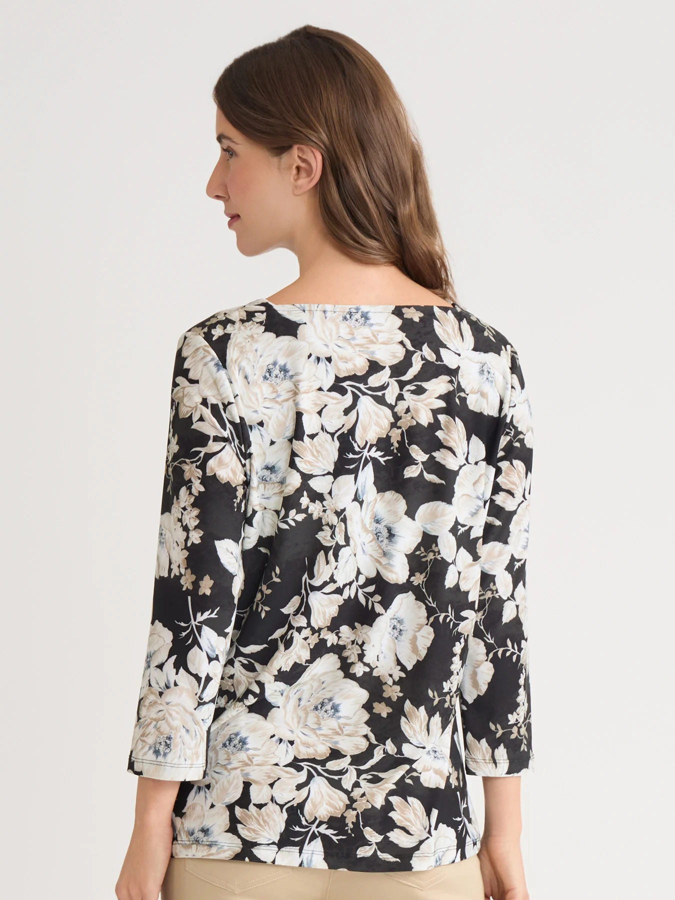 Floral Square Neck Top, Everyday Knit - Image 4
