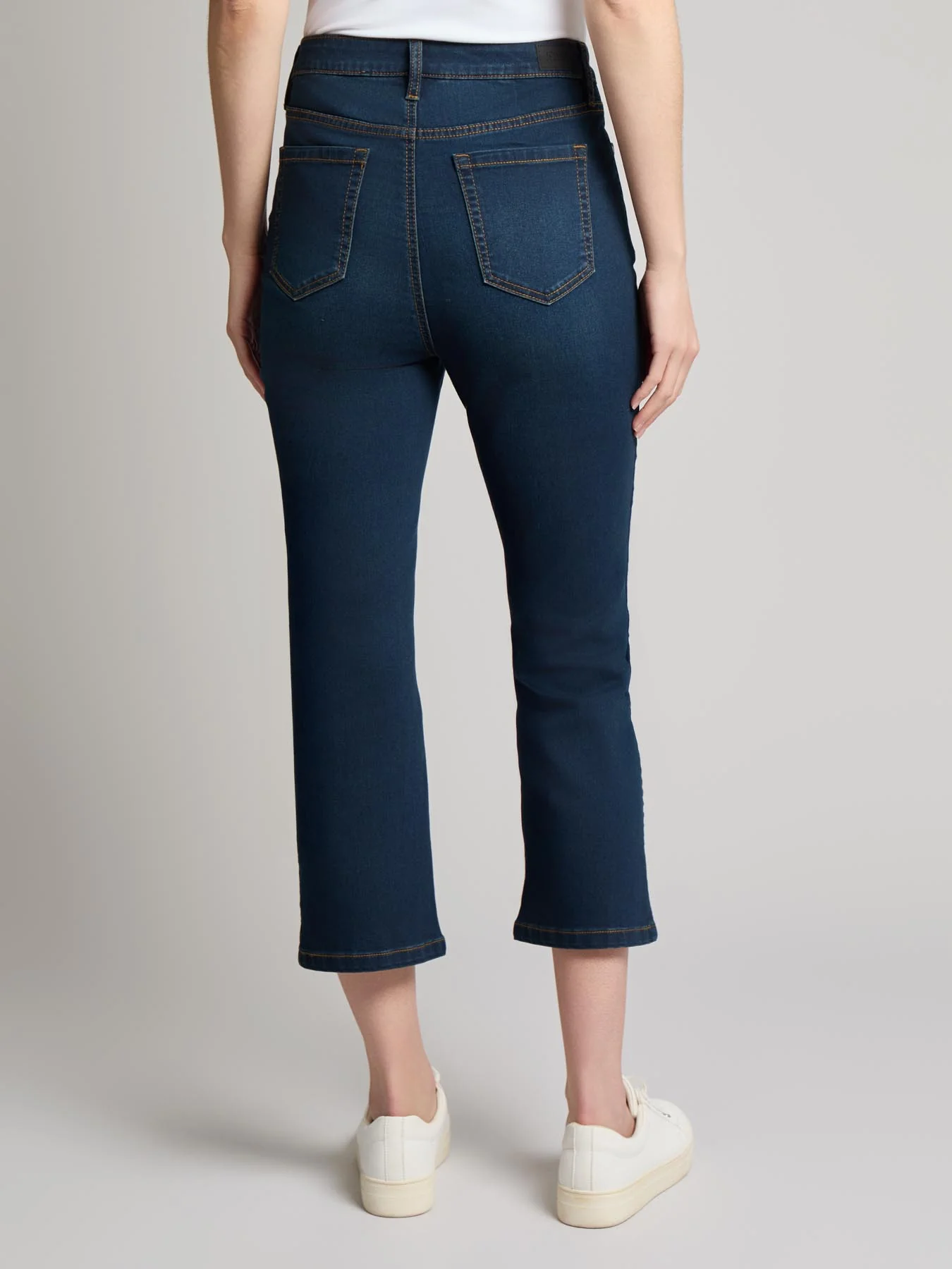 Petite Lexington High Rise Cropped Kick Flare Jeans - Image 3