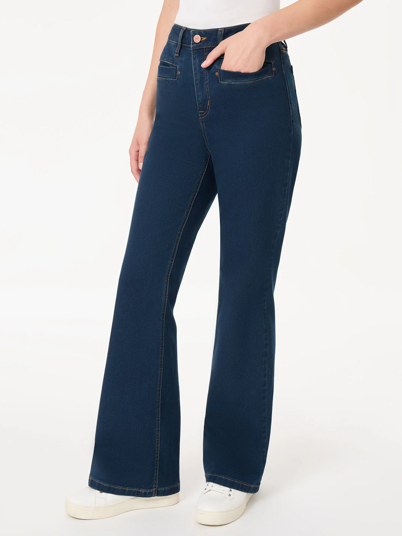 Petite Lexington High Rise Flare Jeans, West Point Wash - Image 3
