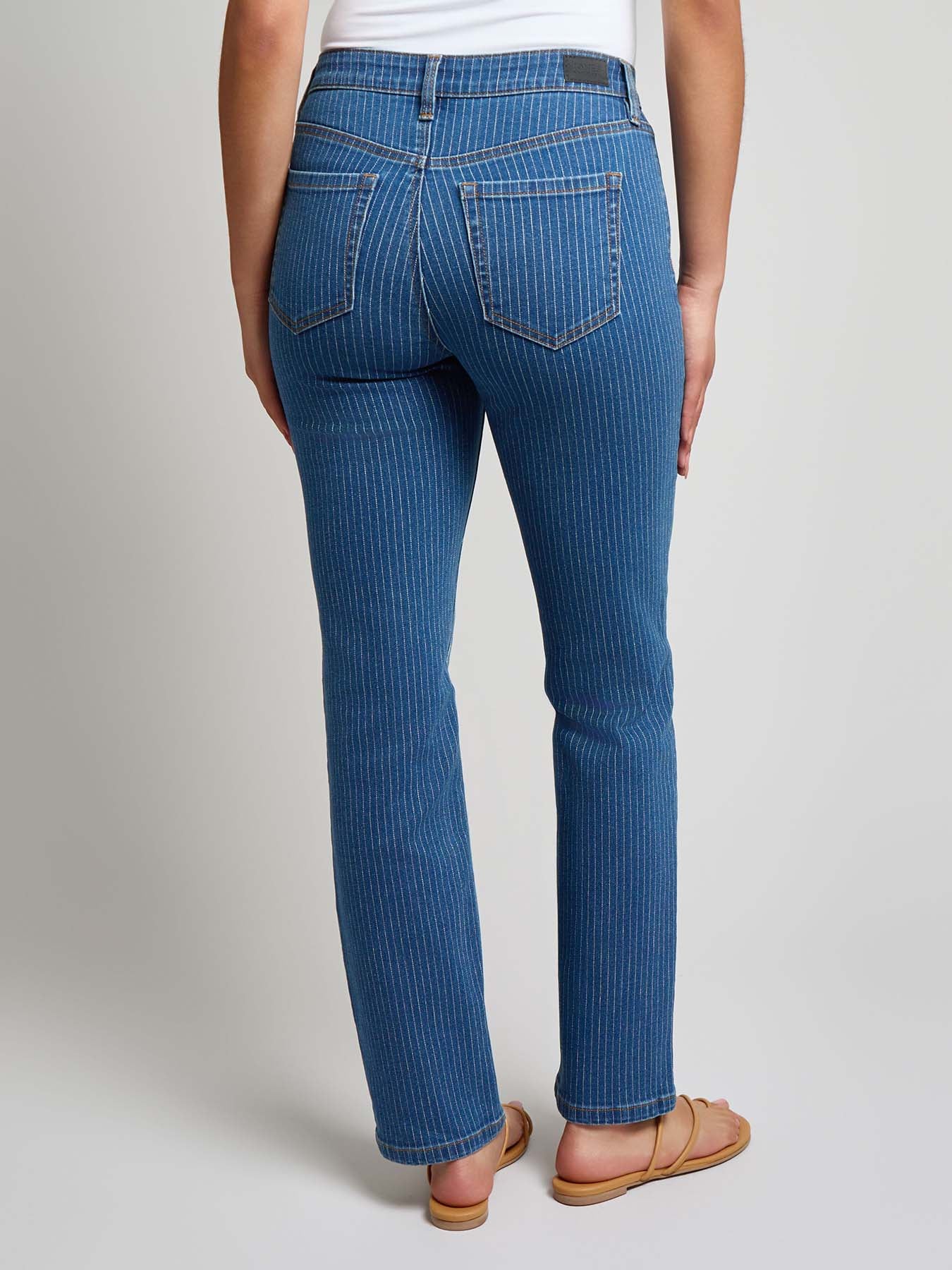 Lexington Straight Leg Jeans, Indigo Pinstripe - Image 4
