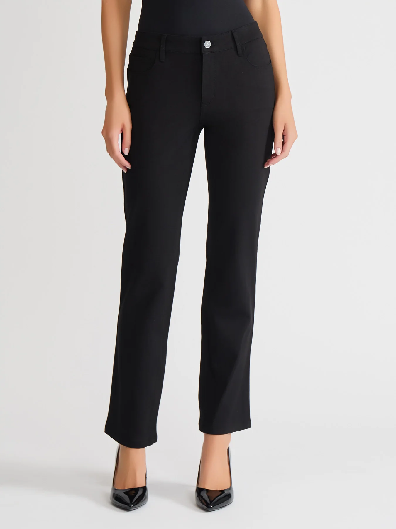 Petite Lexington Straight Leg Jeans, Onyx Wash