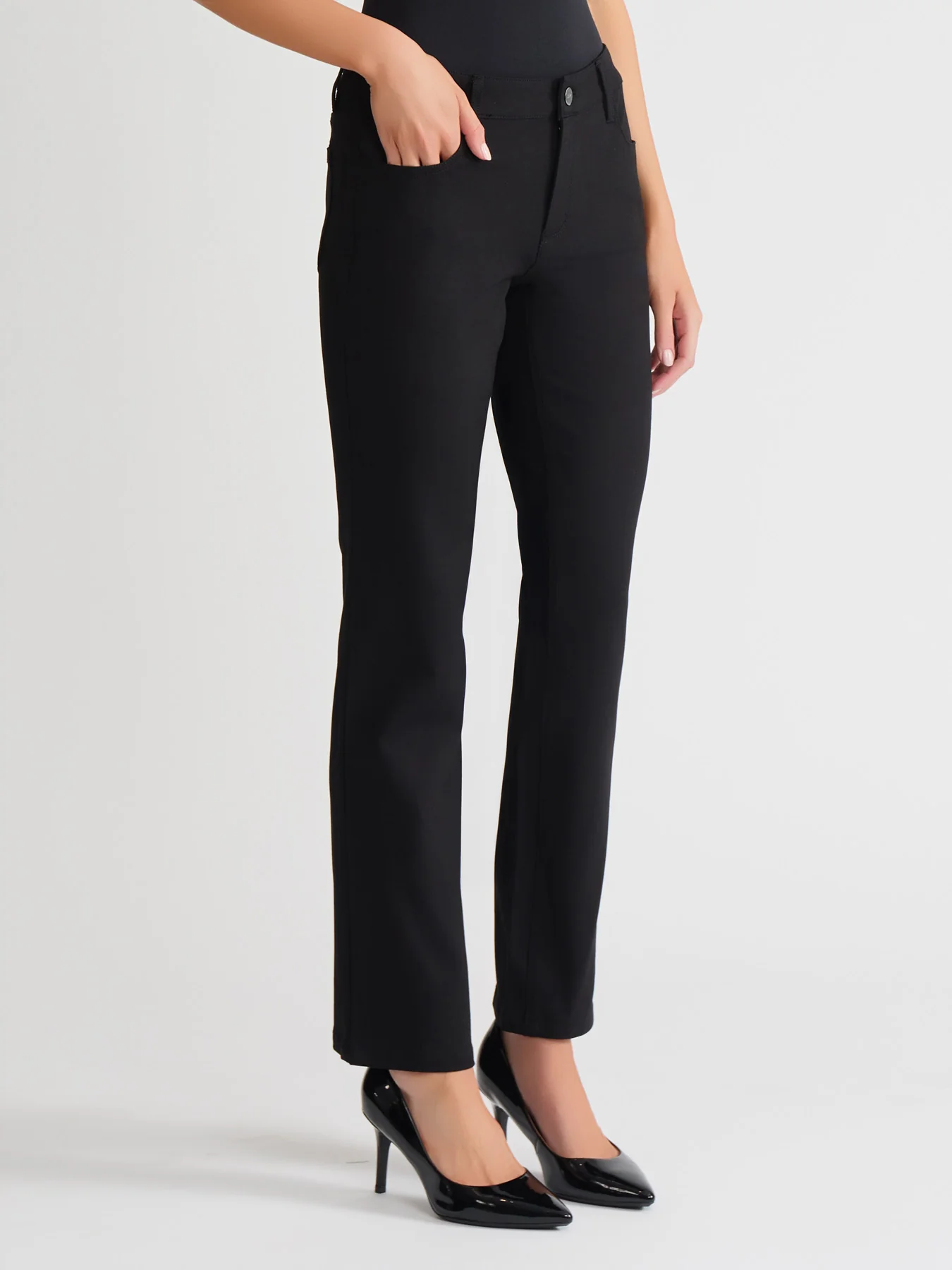 Petite Lexington Straight Leg Jeans, Onyx Wash - Image 2