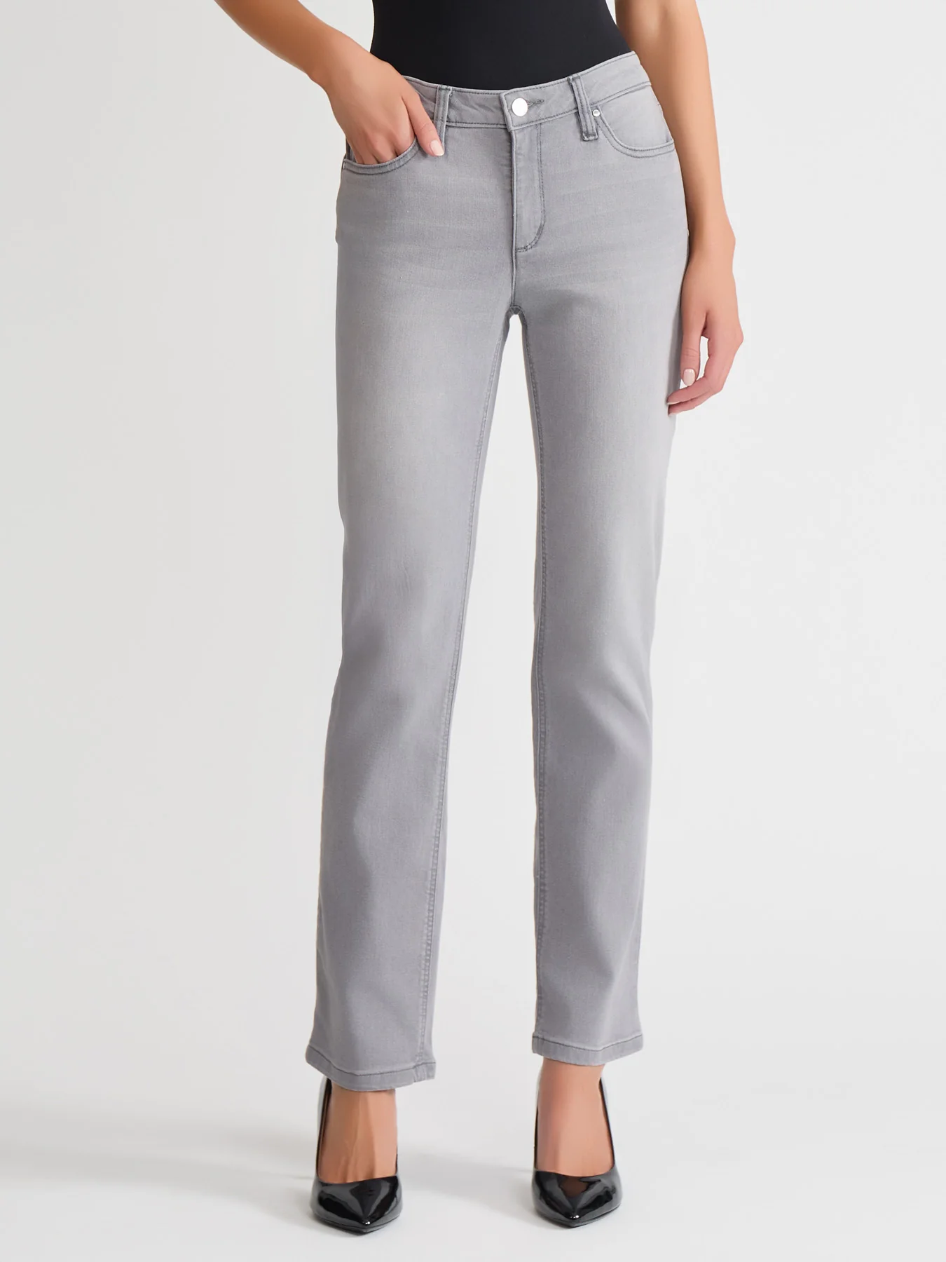 Petite Lexington Straight Leg Jeans, Slater Wash