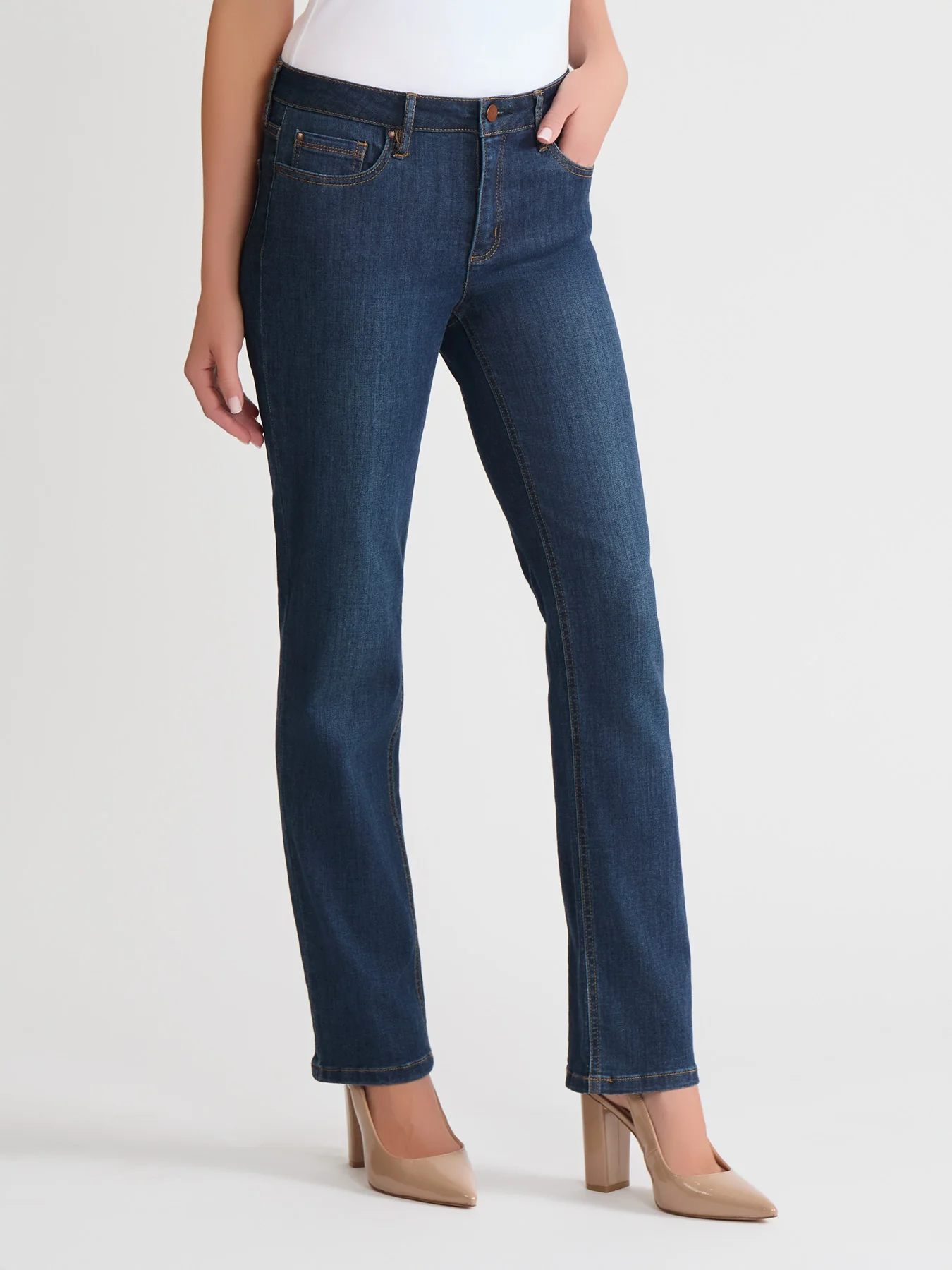 Petite Lexington Straight Leg Jeans, Westpoint Wash - Image 2