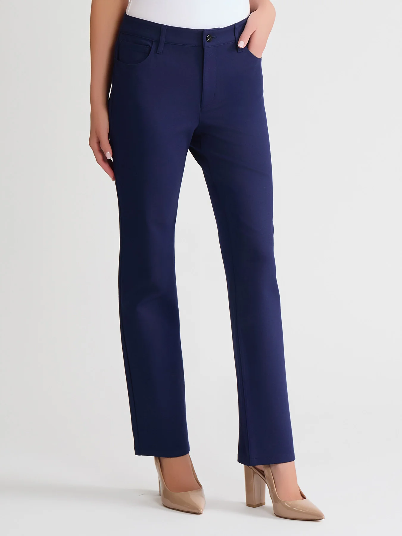Petite Lexington Straight Leg Pants, Modern Compression - Image 2