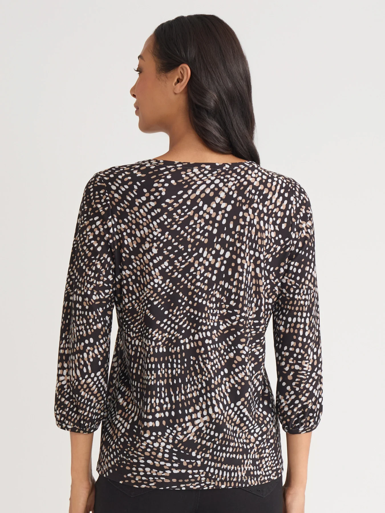 Petite Puff Sleeve Crew Neck Top - Image 4