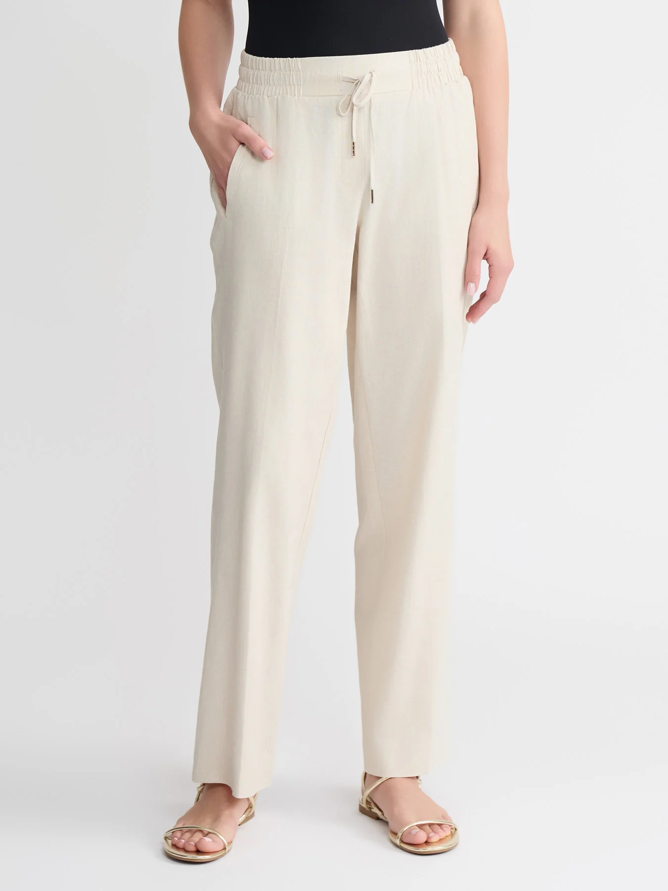 Pull-On Drawstring Pant, Linen - Image 2