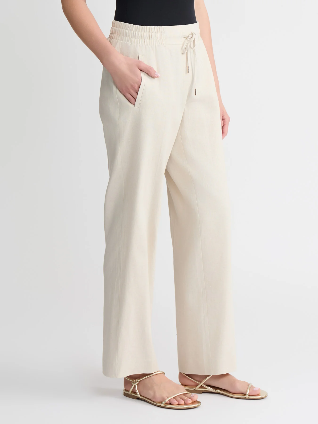 Pull-On Drawstring Pant, Linen - Image 3