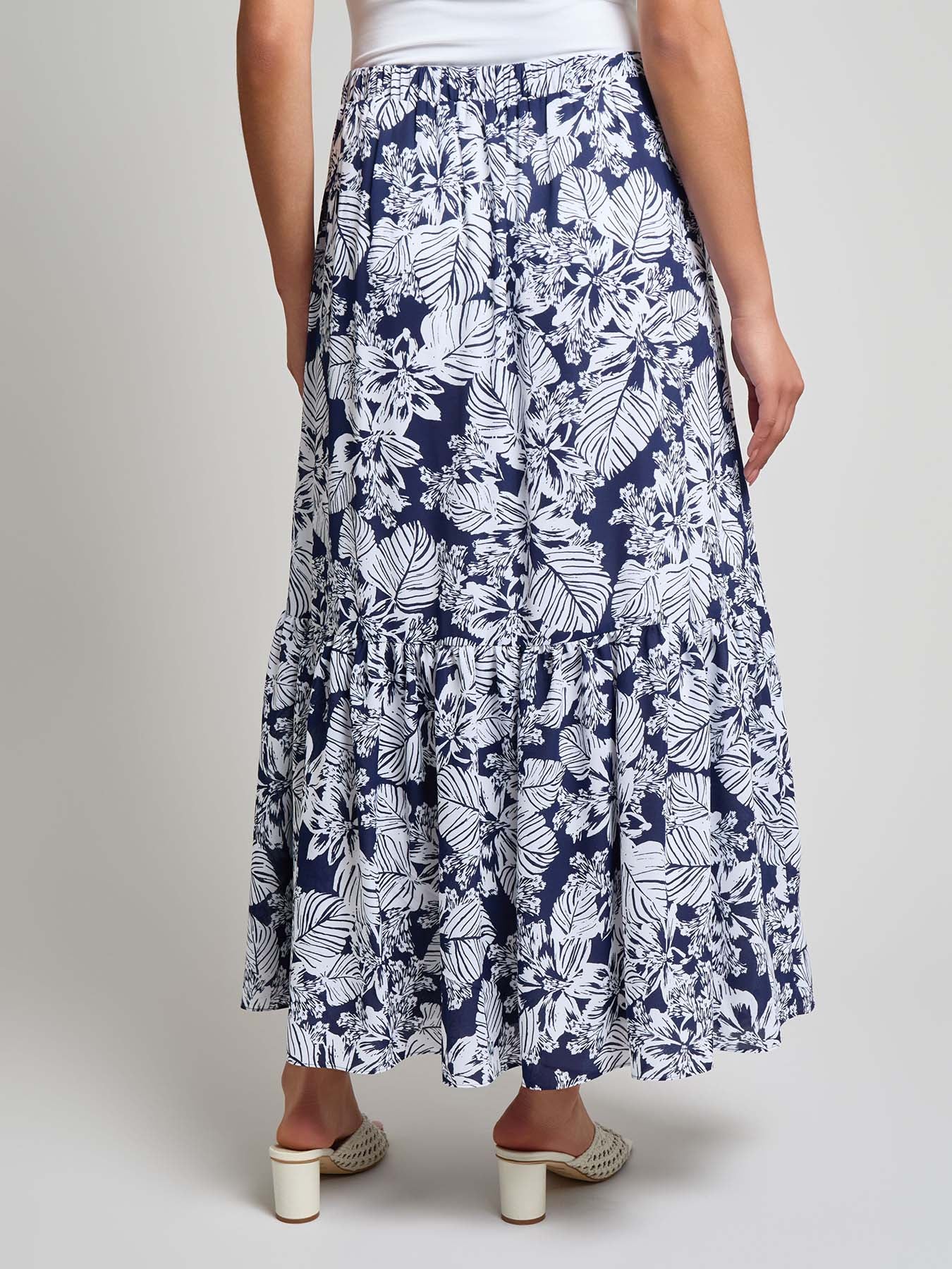 Petite Pull-On Ruffle Maxi Skirt, Crepe de Chine - Image 3