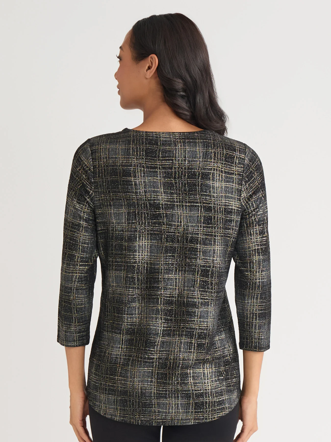 Petite Shimmer Keyhole Neckline Top - Image 4
