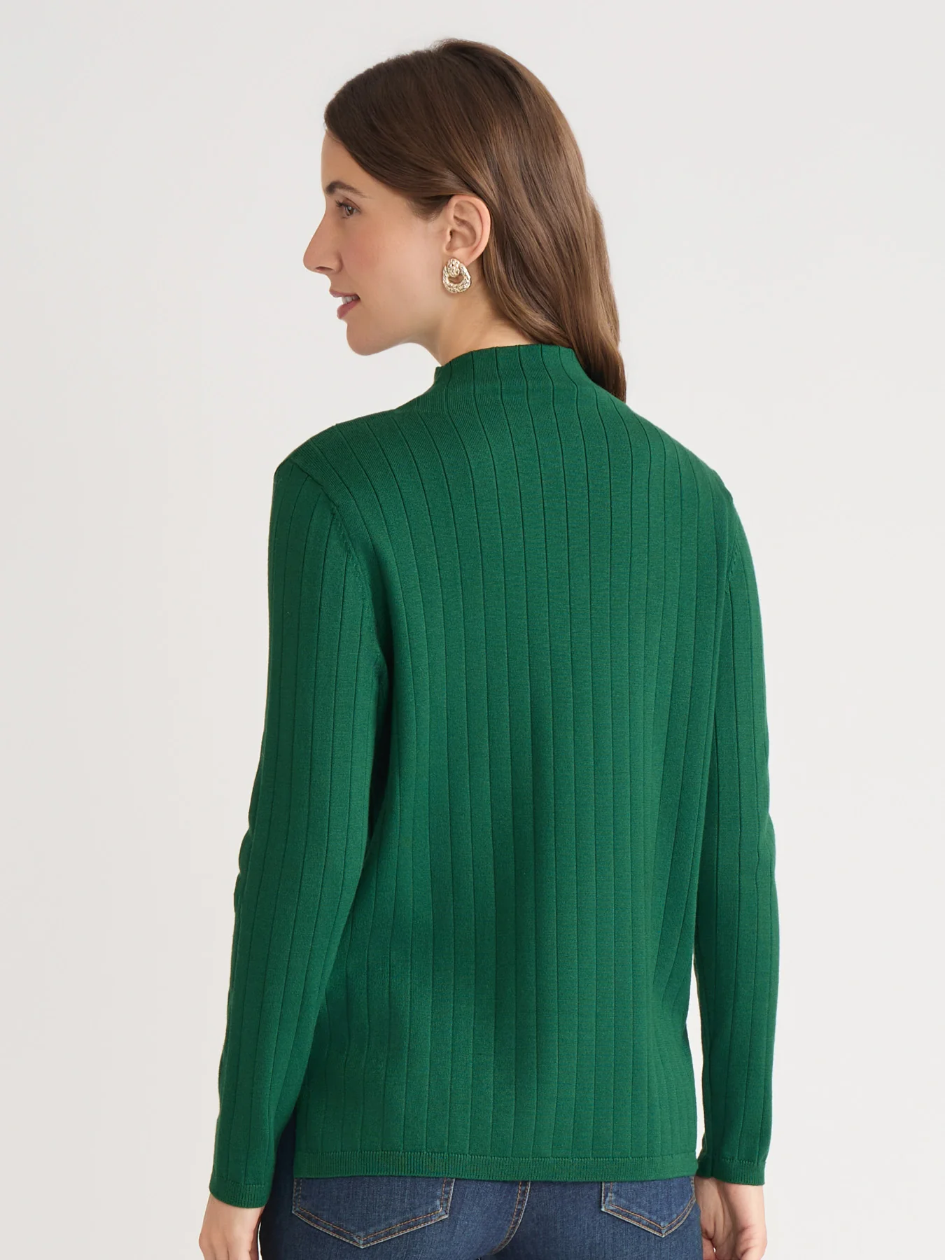 Petite Wide Rib Funnel Neck Top - Image 4