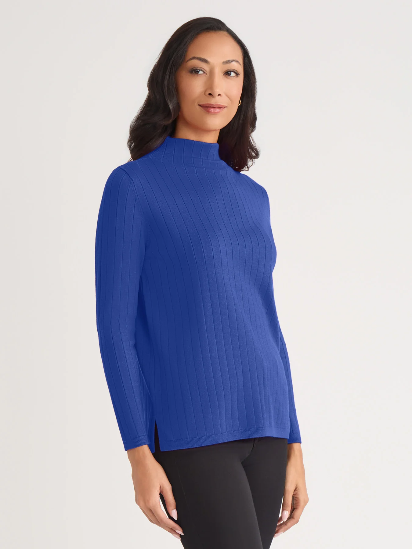 Petite Wide Rib Funnel Neck Top - Image 2