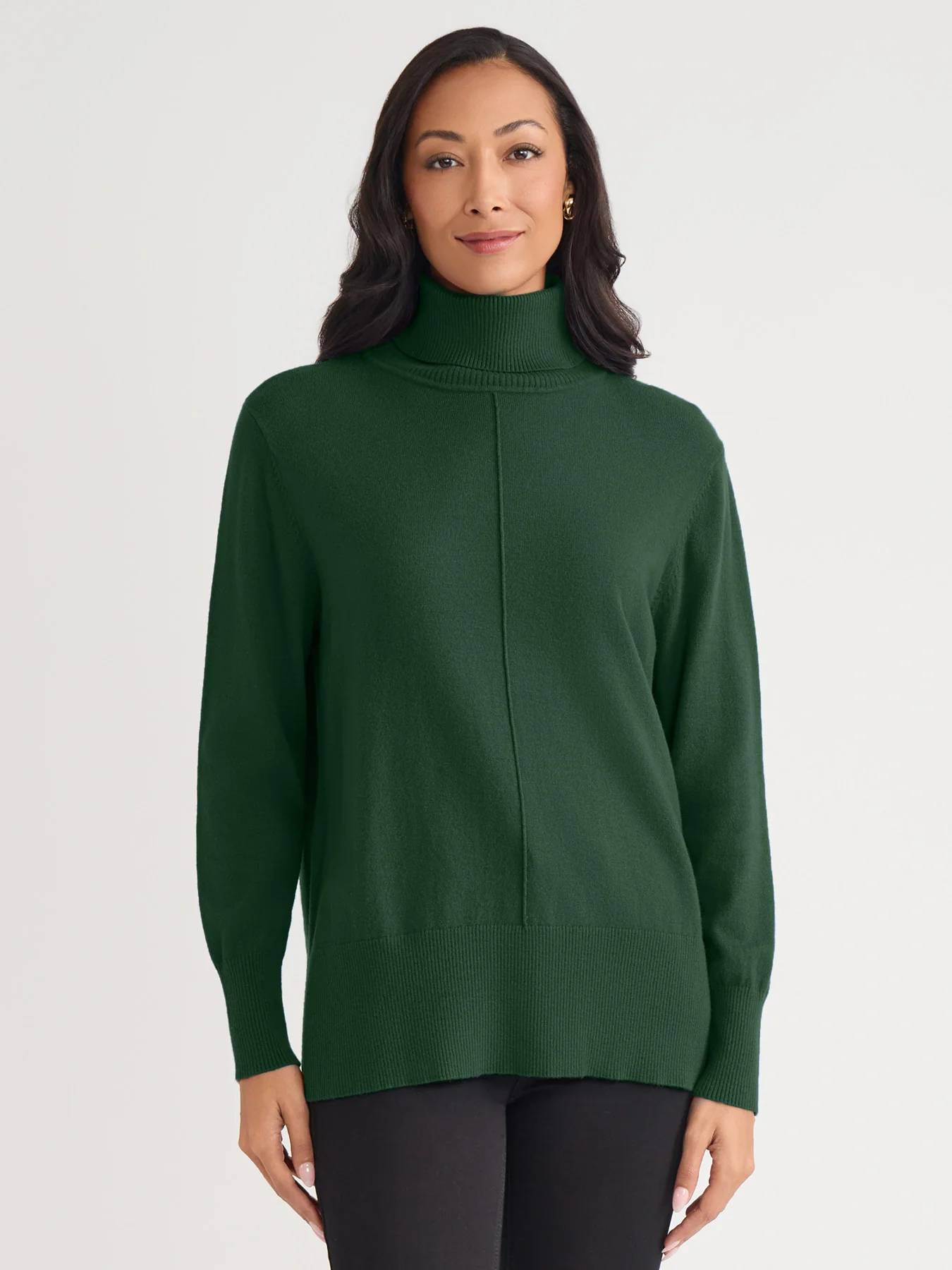 Pin Tuck Mock Neck Tunic