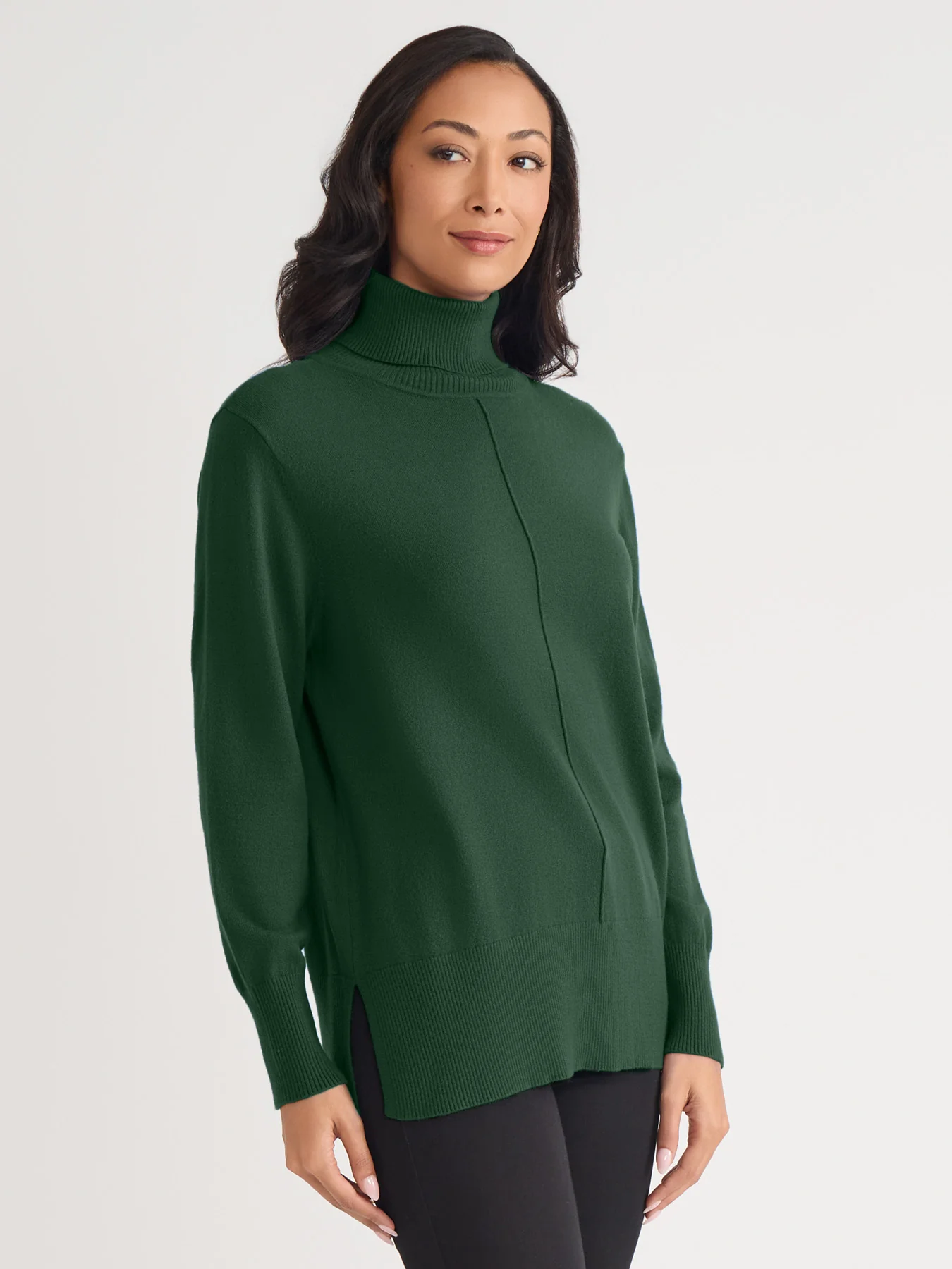 Pin Tuck Mock Neck Tunic - Image 2