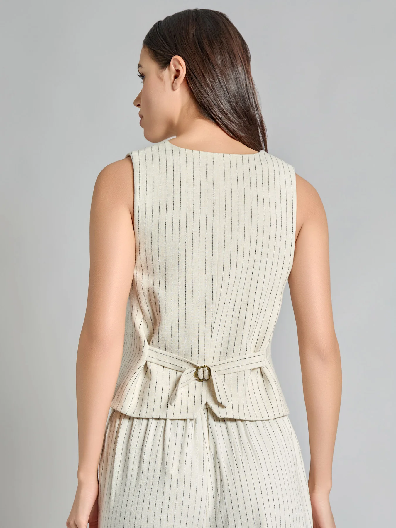 Pinstripe Vest, Viscose Blend - Image 3