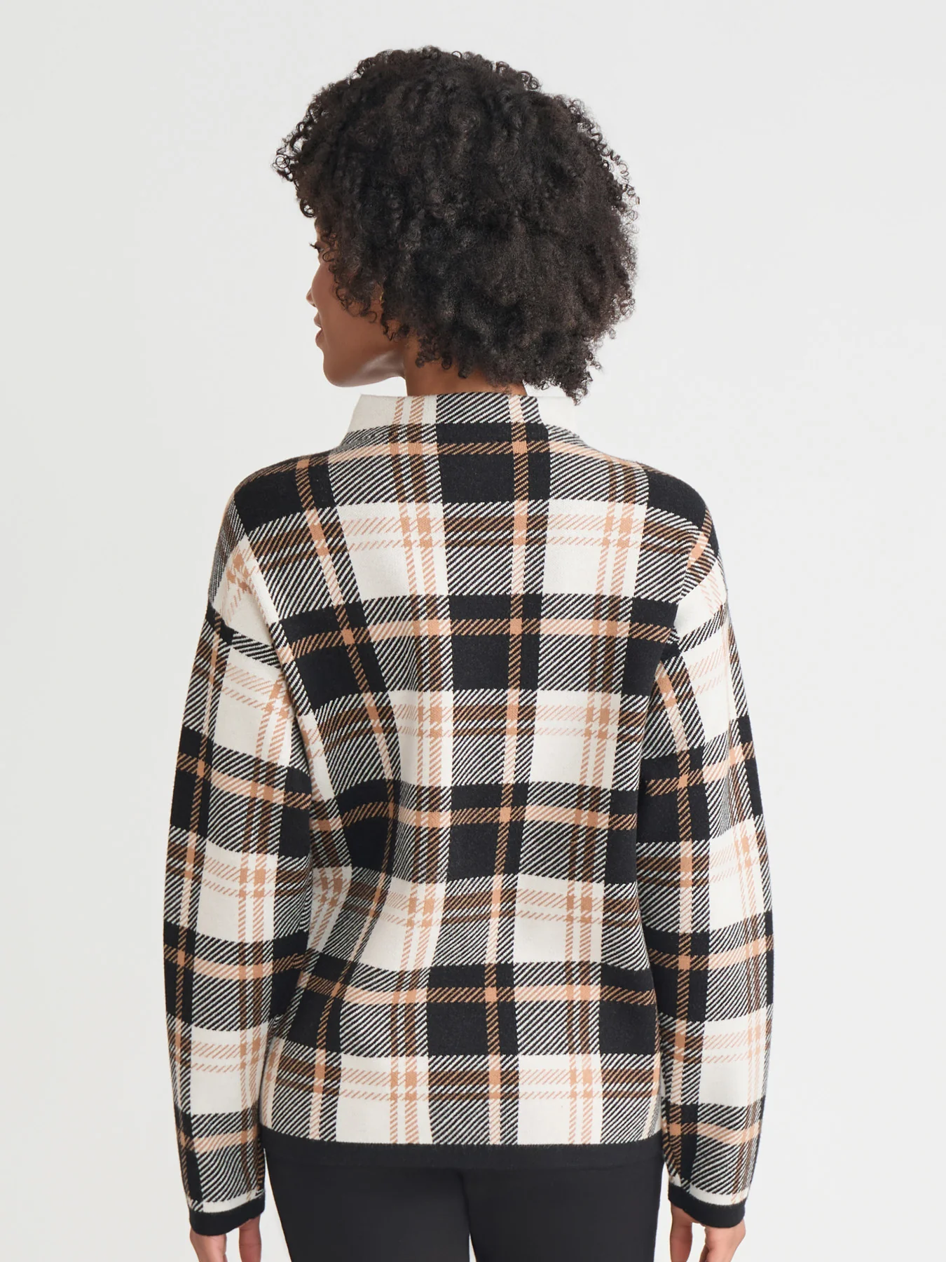 Plus Plaid Funnel Neck Sweater - Image 4