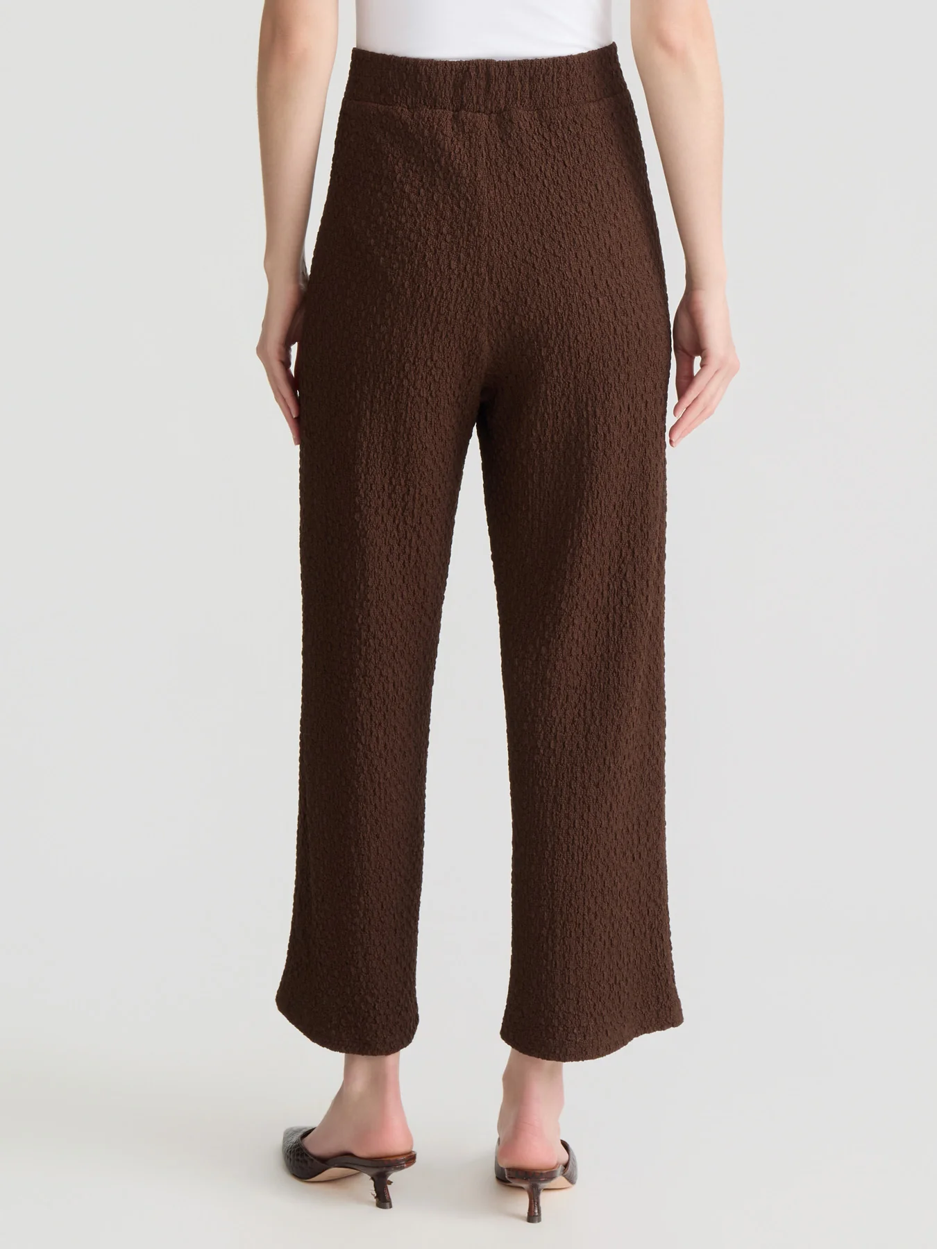 Plus Cropped Wide Leg Pull-On Pant, Cobble Texture - Image 3