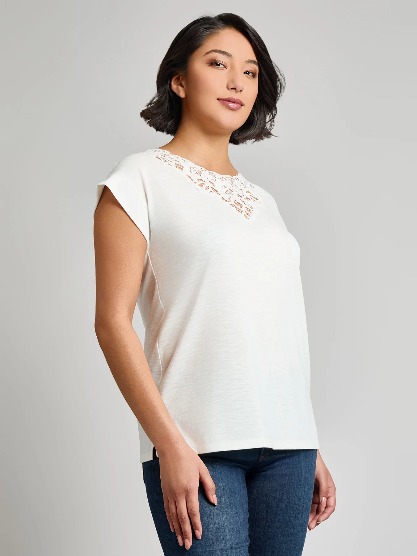 Plus Dolman Top With Inset Lace - Image 2