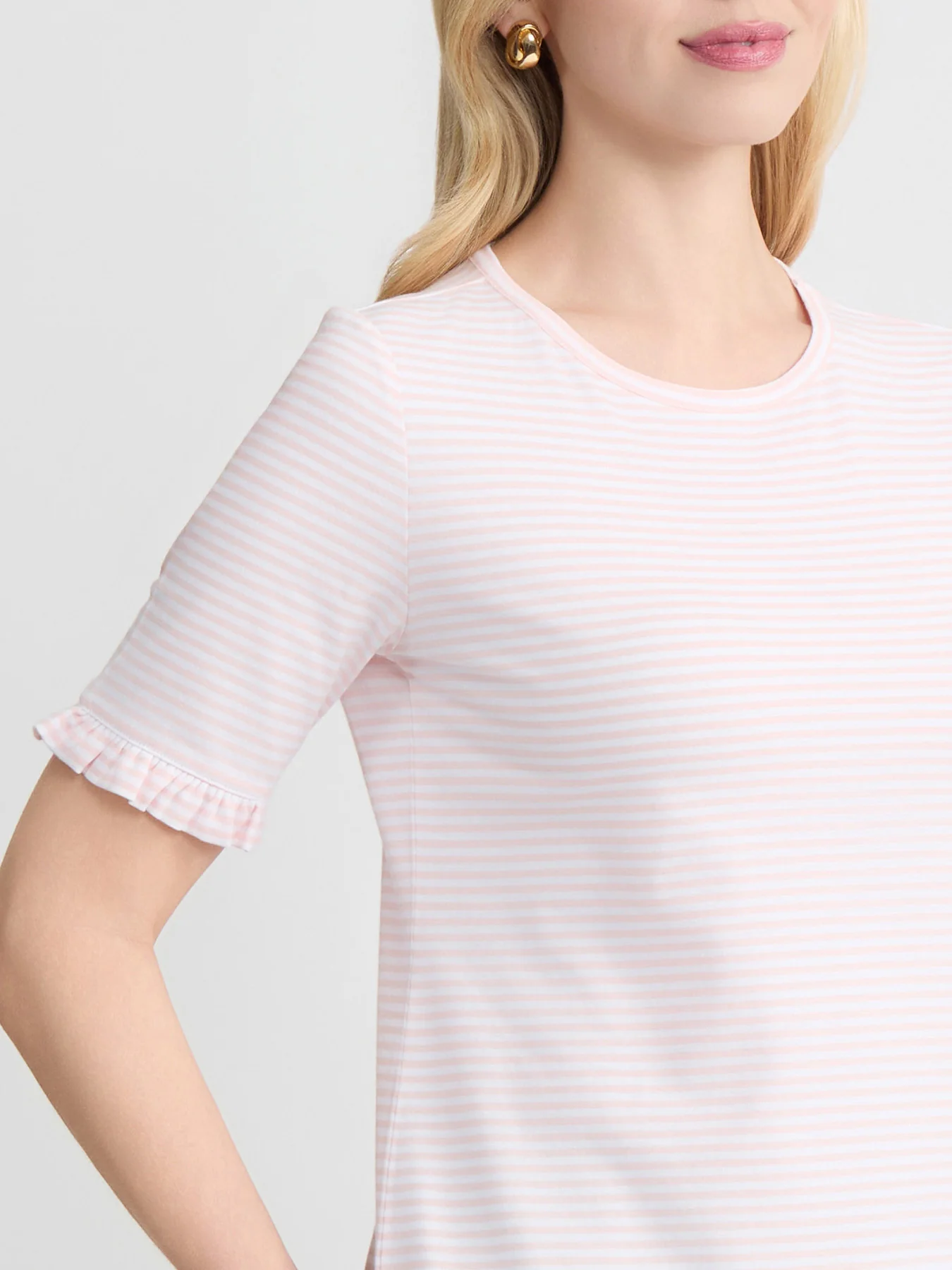 Plus Elbow Ruffle Sleeve Top - Image 3