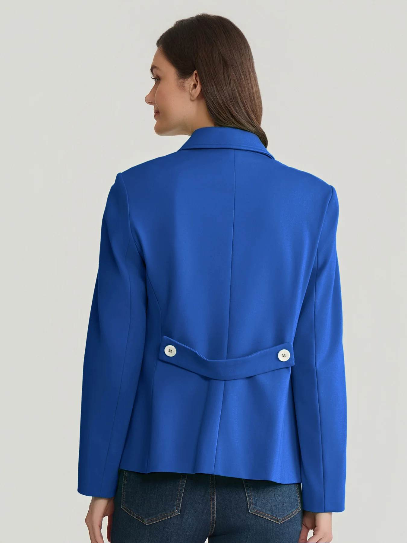 Faux Double Breasted Jacket with Back Tab - Image 3