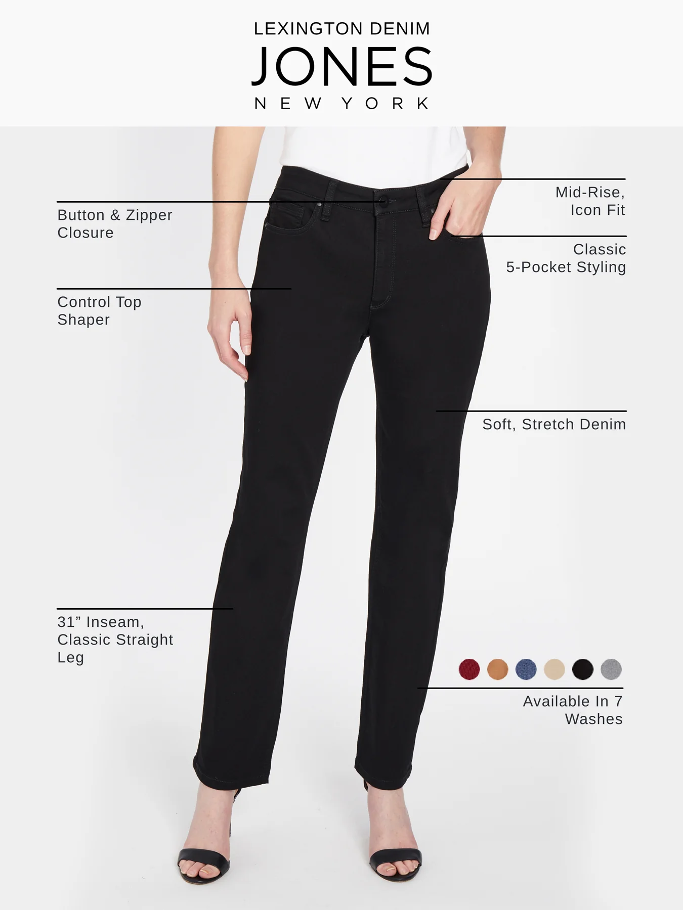 Lexington Straight Leg Jeans, Onyx Wash - Image 4