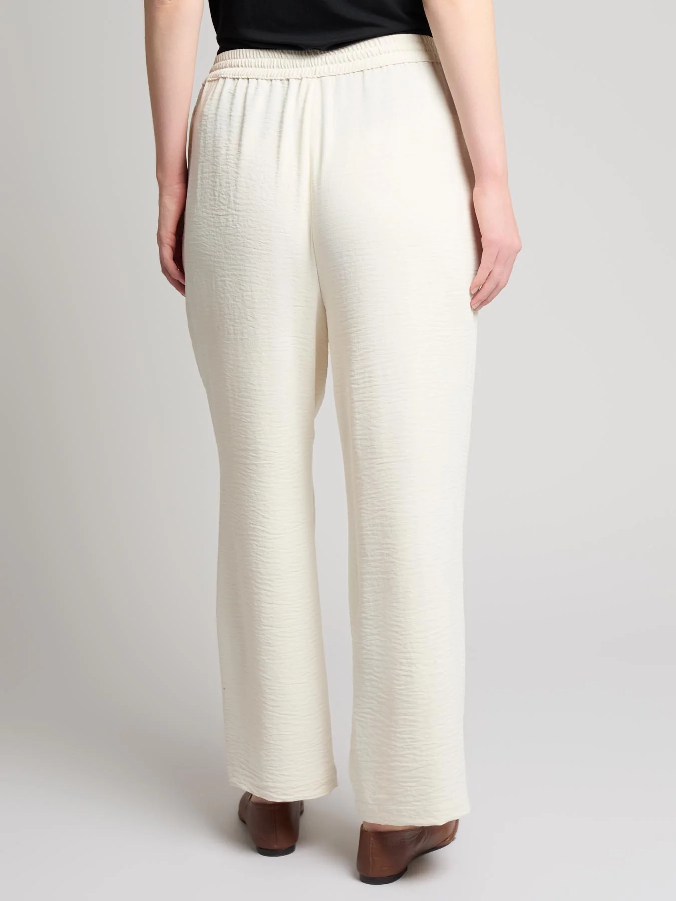 Plus Pull-On Textured Wide Leg Pant - Image 3