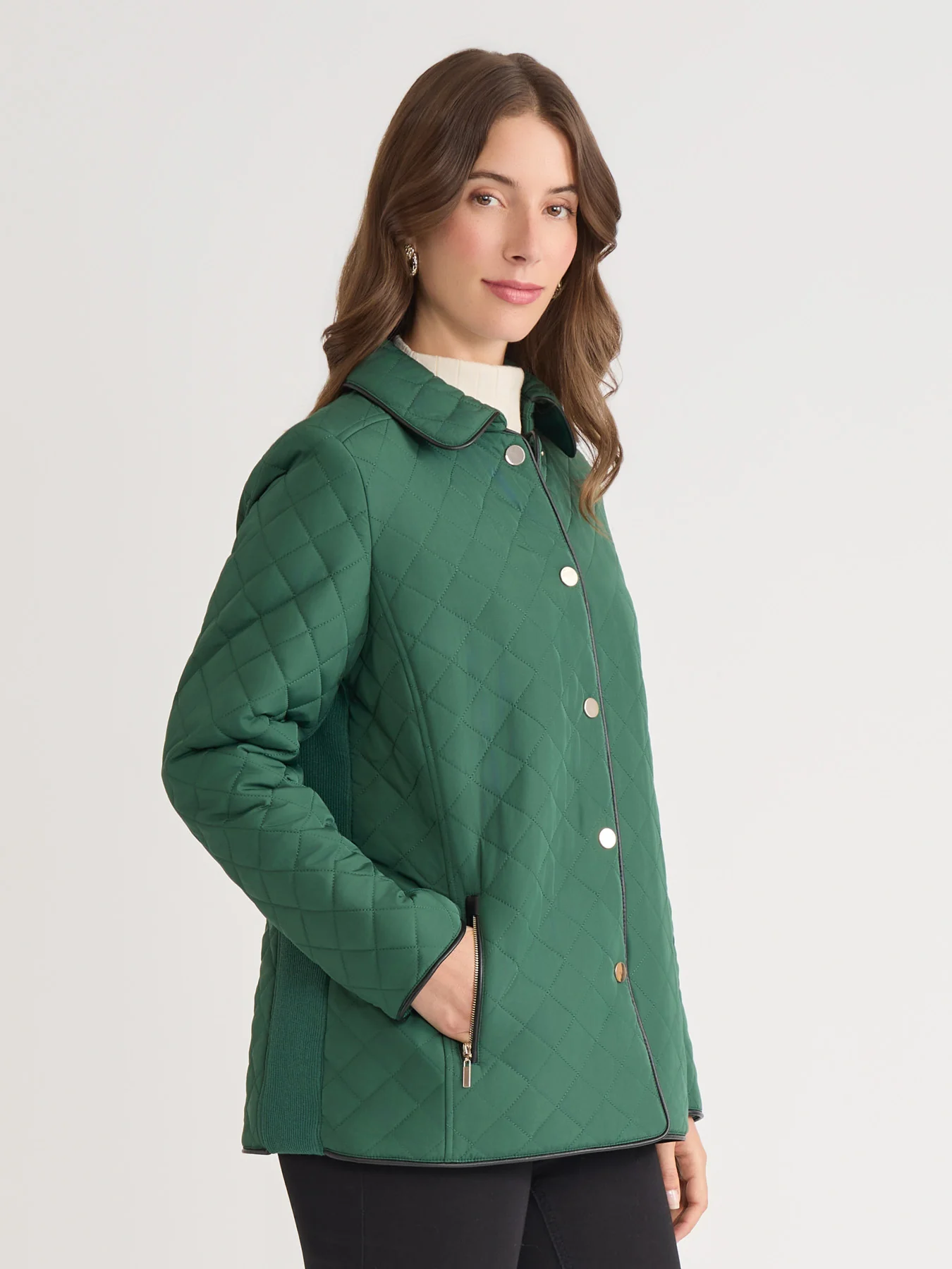 Plus Quilted Snap Front Jacket - Image 2