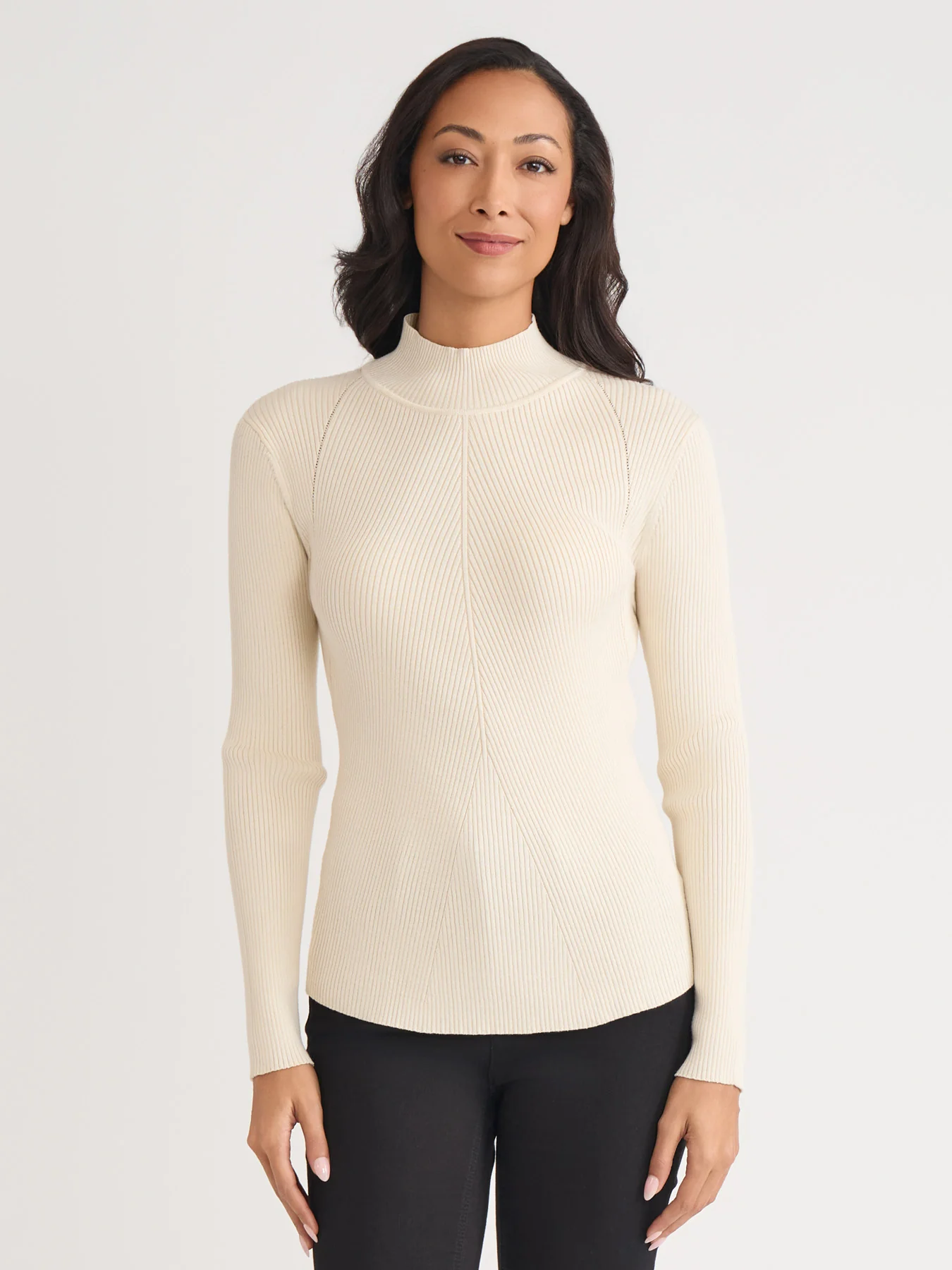 Plus Ribbed Mock Neck Sweater