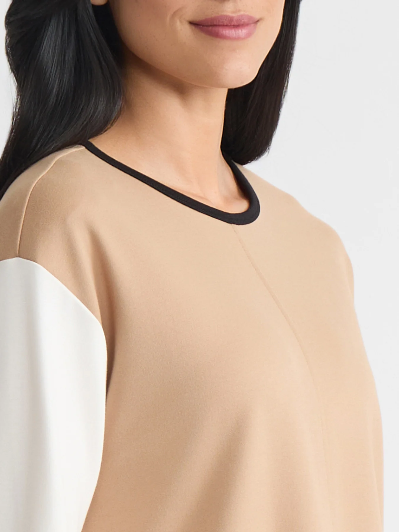 Plus Seam Detail Dolman Tunic, Colorblock - Image 3