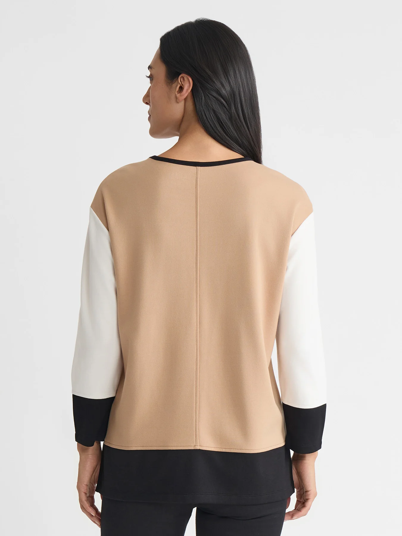 Plus Seam Detail Dolman Tunic, Colorblock - Image 4