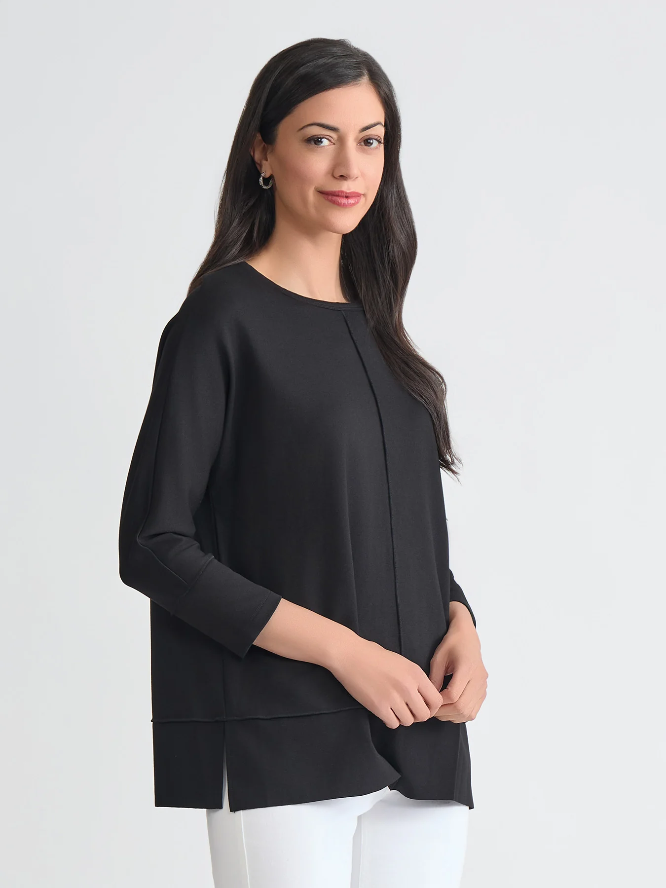 Plus Size Seam Detail Dolman Tunic - Image 3