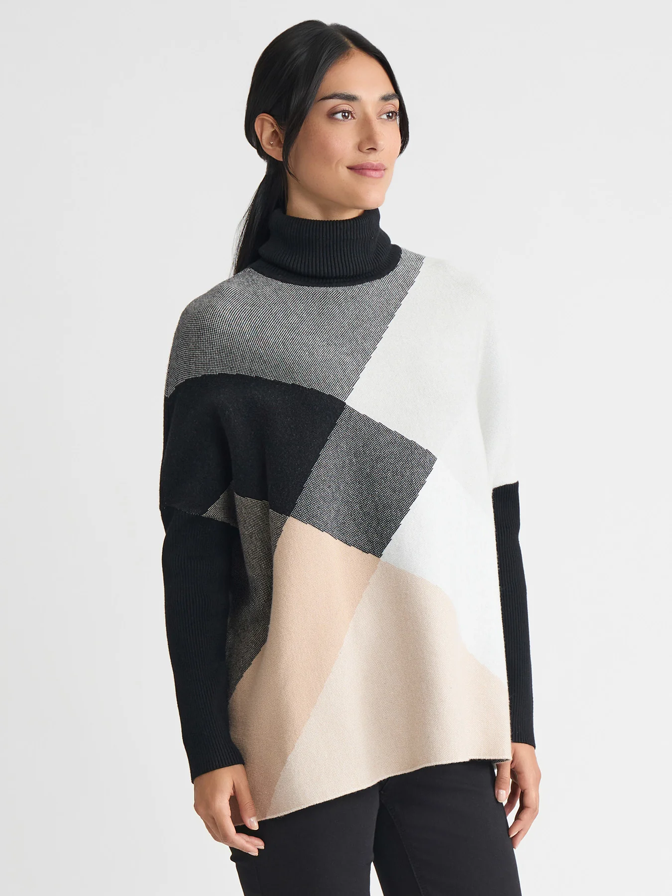 Plus Turtleneck Colorblock Pullover - Image 3