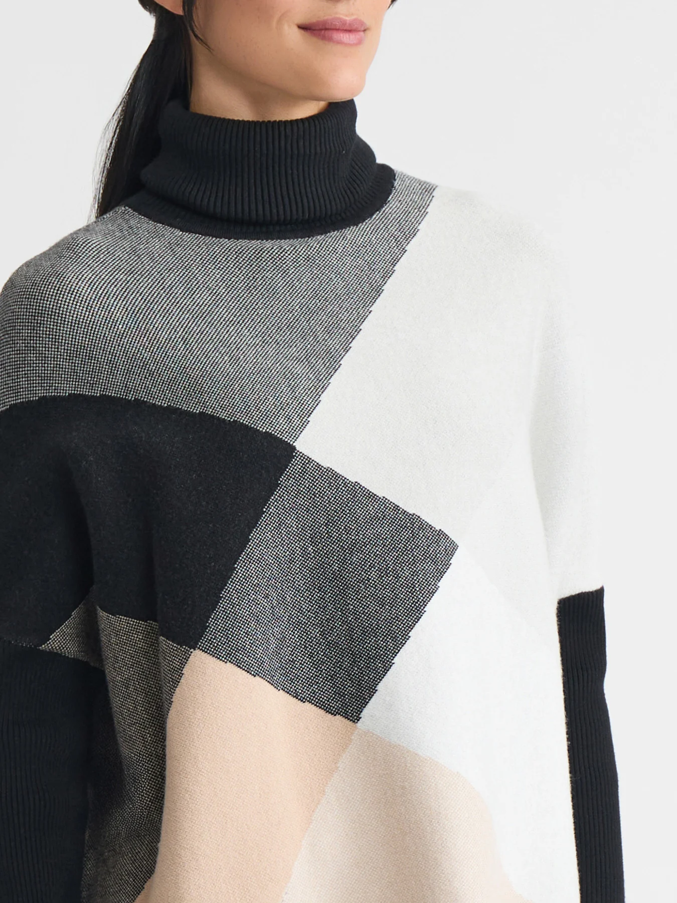 Plus Turtleneck Colorblock Pullover - Image 4