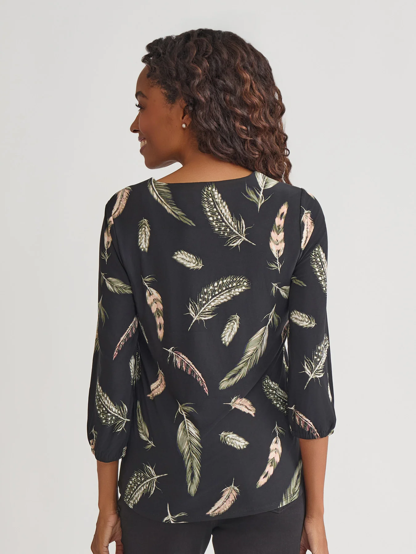 Printed Keyhole Blouse - Image 4