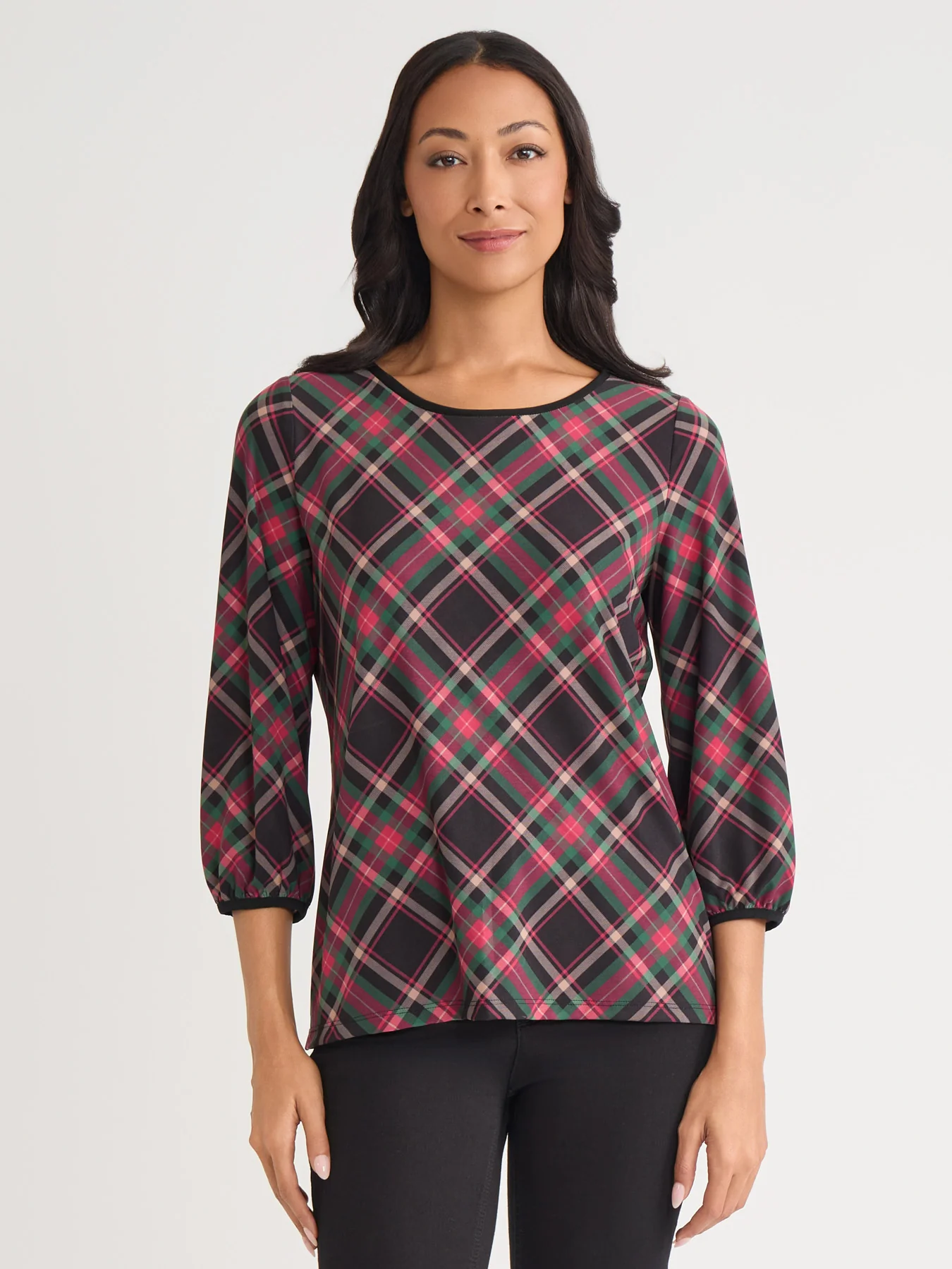 Puff Sleeve Crew Neck Top