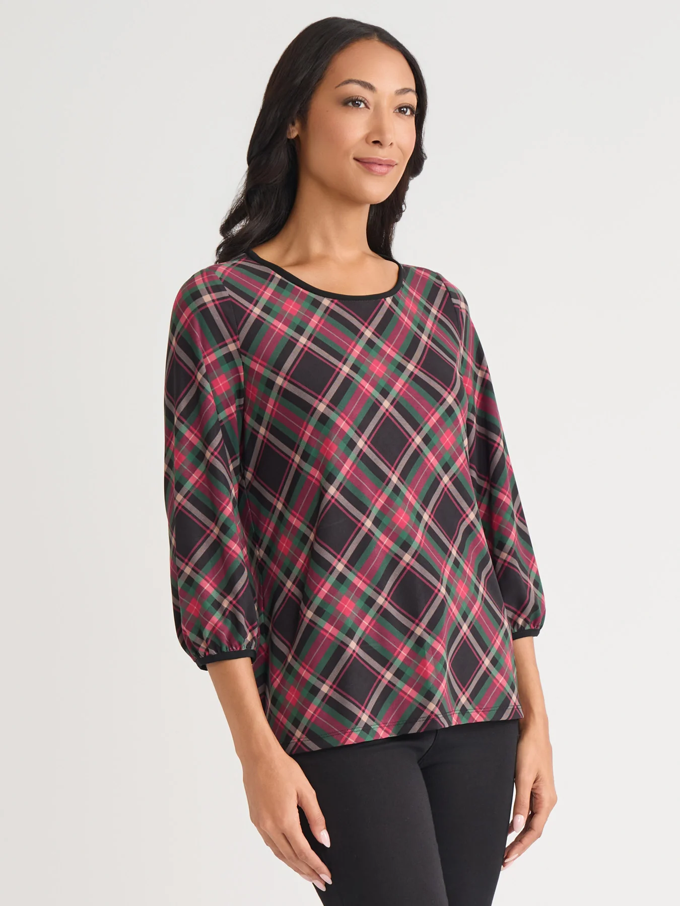 Puff Sleeve Crew Neck Top - Image 2