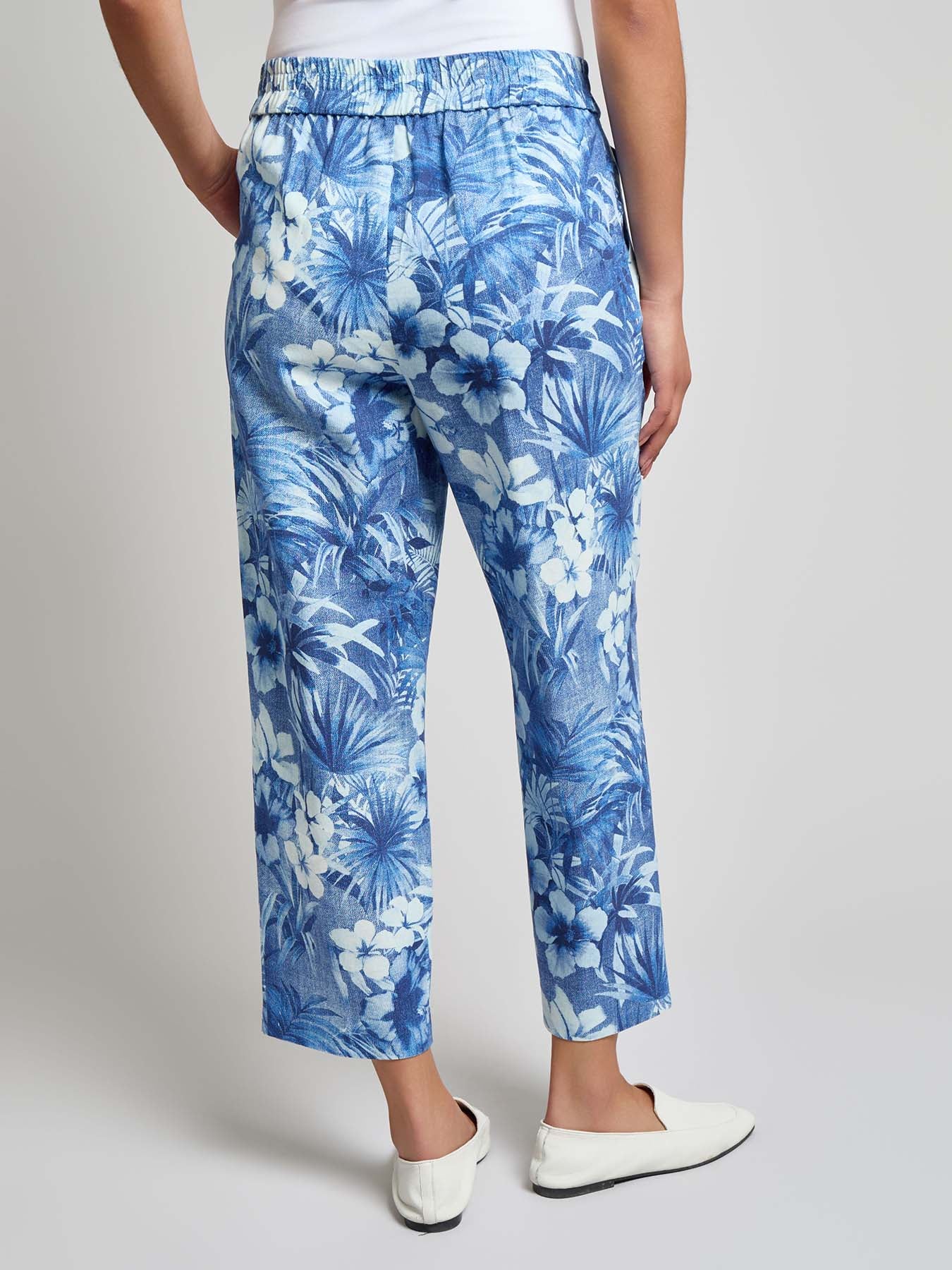 Pull-On Cropped Pant, Linen Blend - Image 3