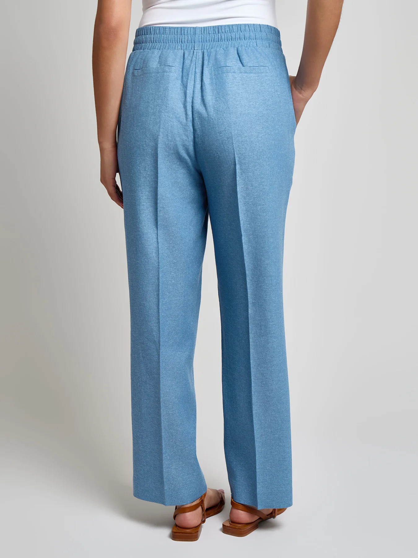 Pull-On Drawstring Pant, Crossdye Linen Blend - Image 3