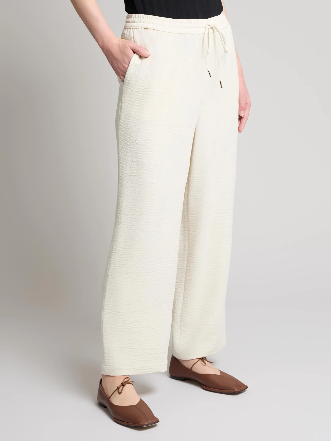 Pull-On Textured Wide Leg Pant - Image 2
