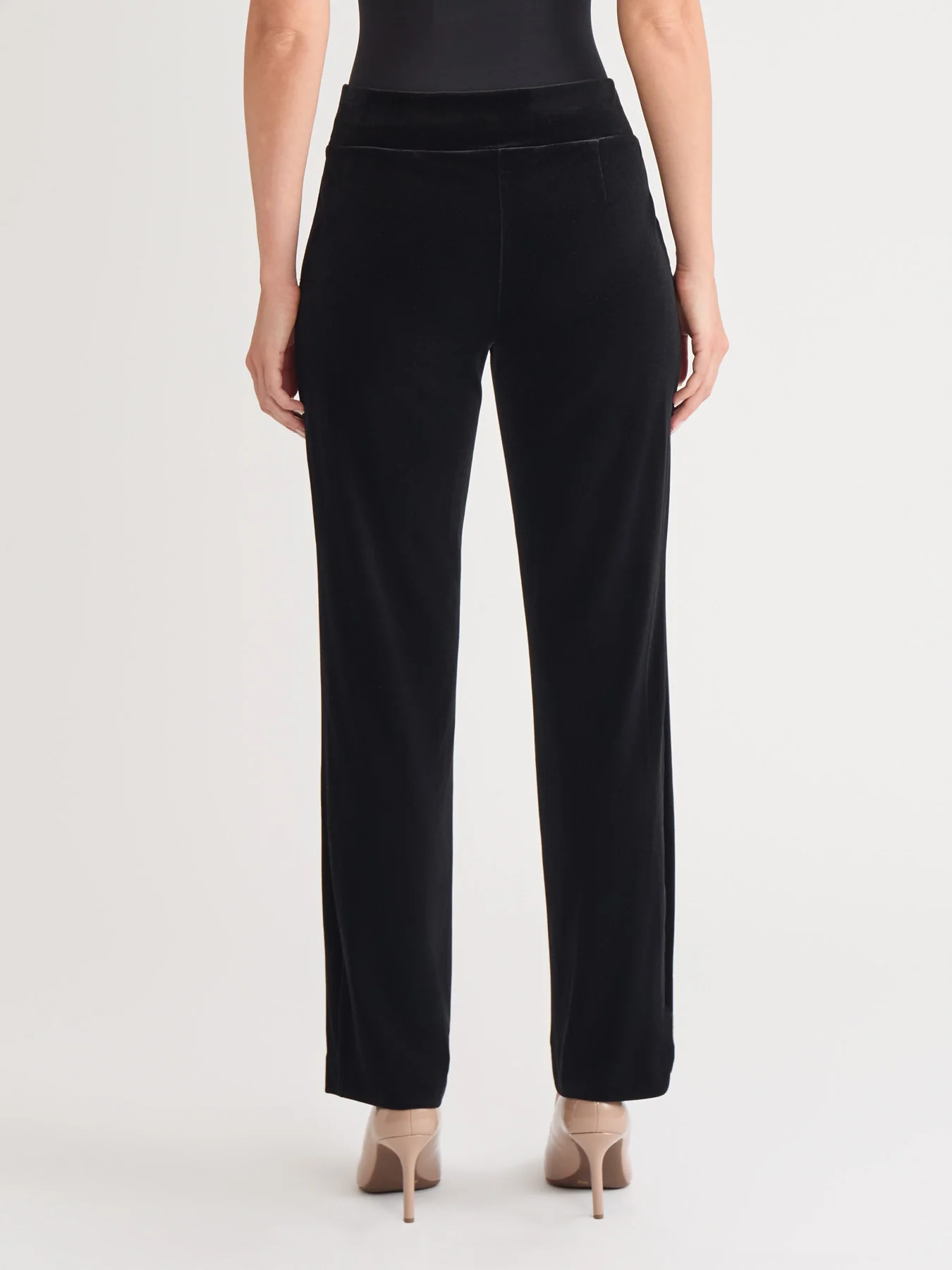 Pull-On Velour Straight Leg Pants - Image 3