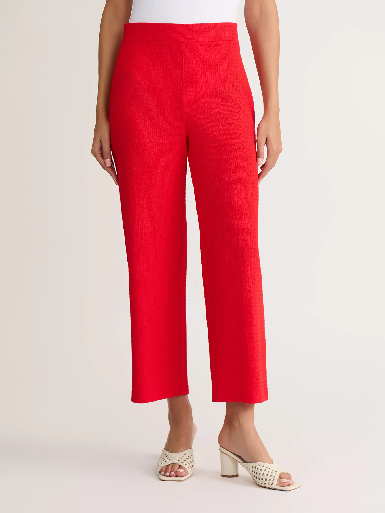 Petite Pull-On Wide Leg Pant, Seabreeze Crinkle