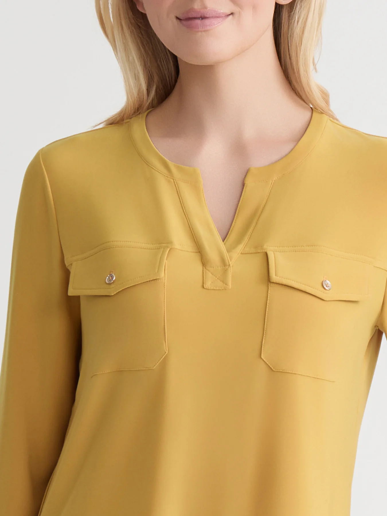 Quarter Sleeve Top, Solid Everyday Knit - Image 3