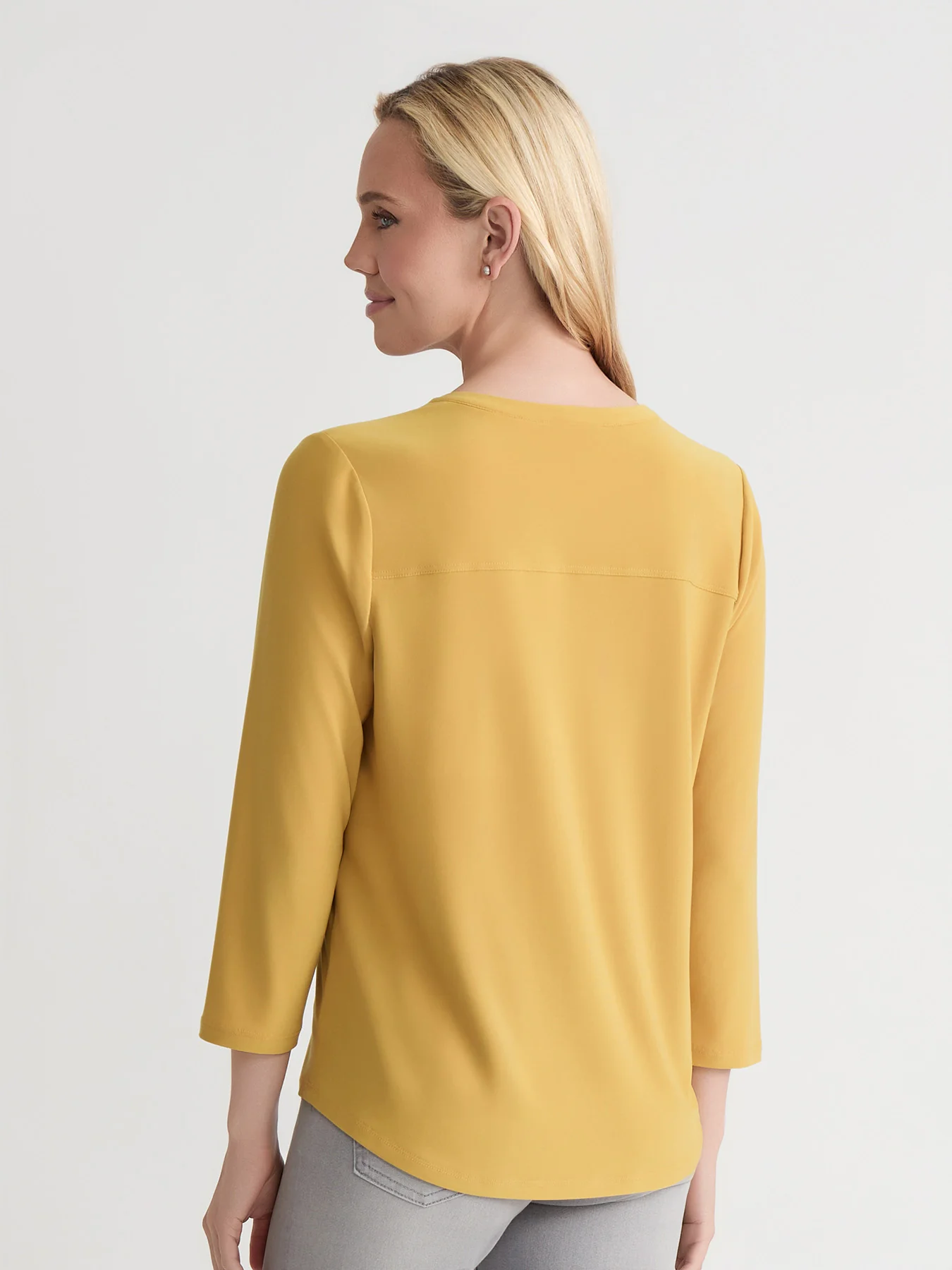 Quarter Sleeve Top, Solid Everyday Knit - Image 4