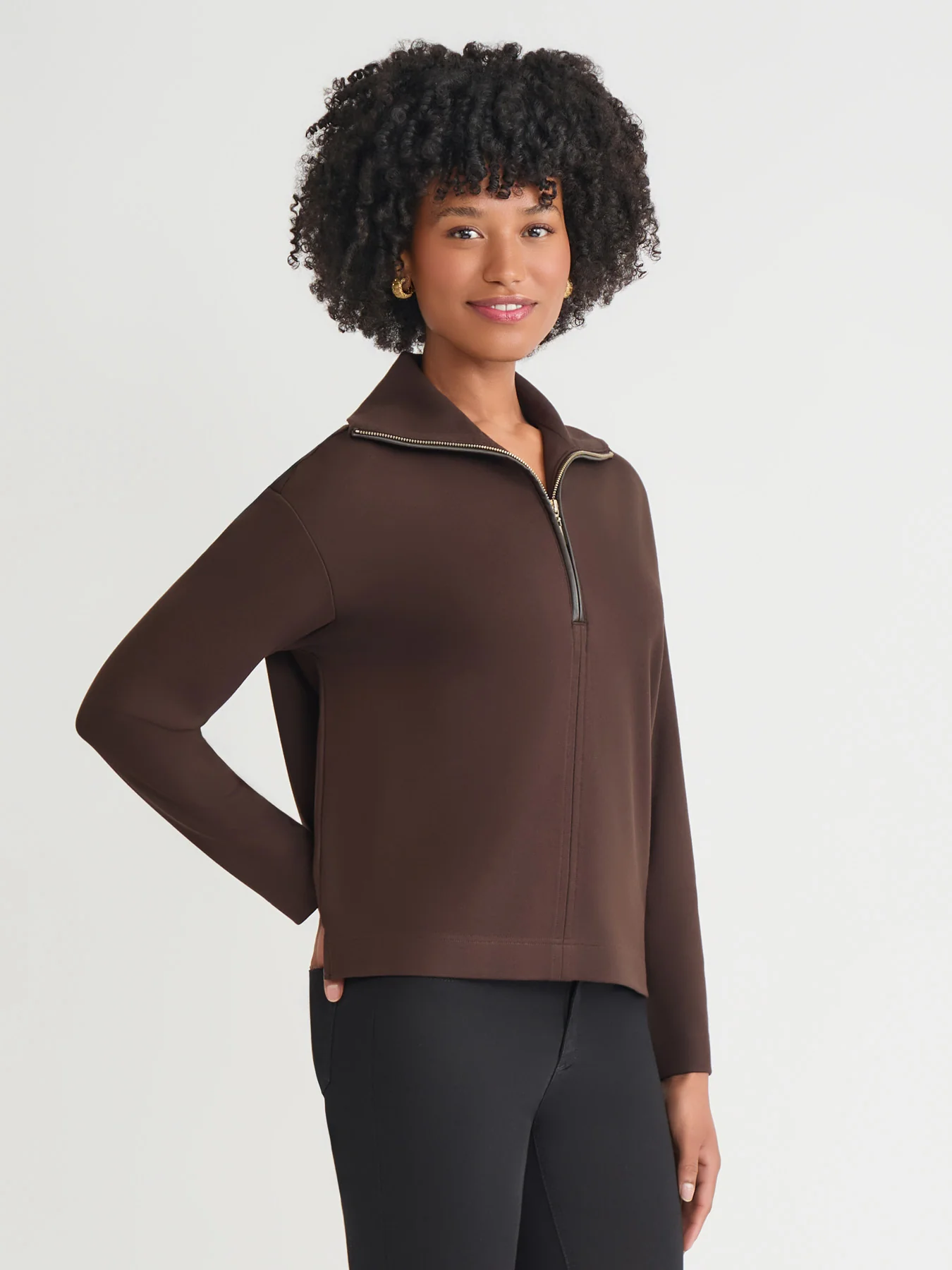 Quarter Zip Pull-Over Top, Serenity Knit - Image 2