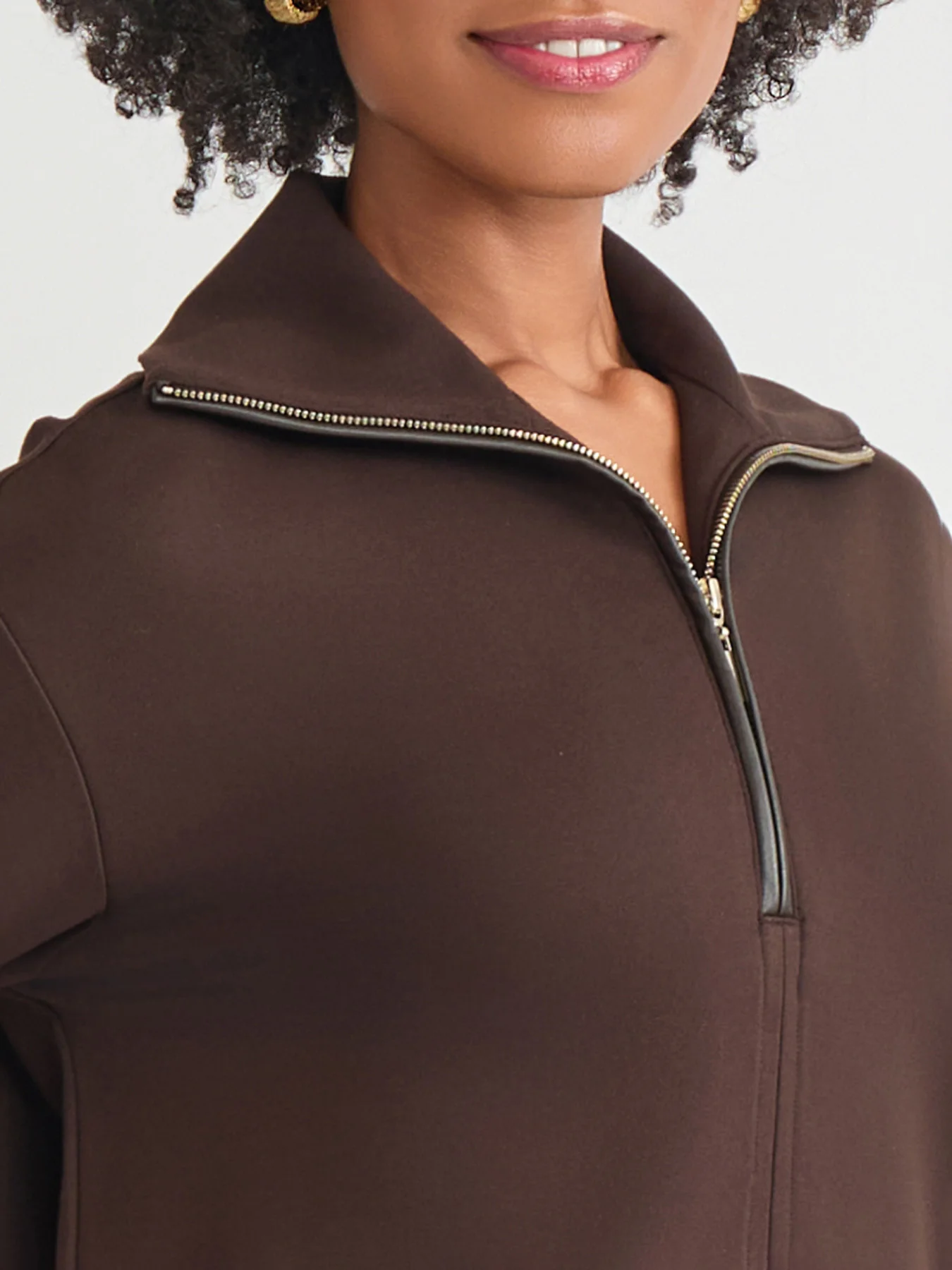 Quarter Zip Pull-Over Top, Serenity Knit - Image 3