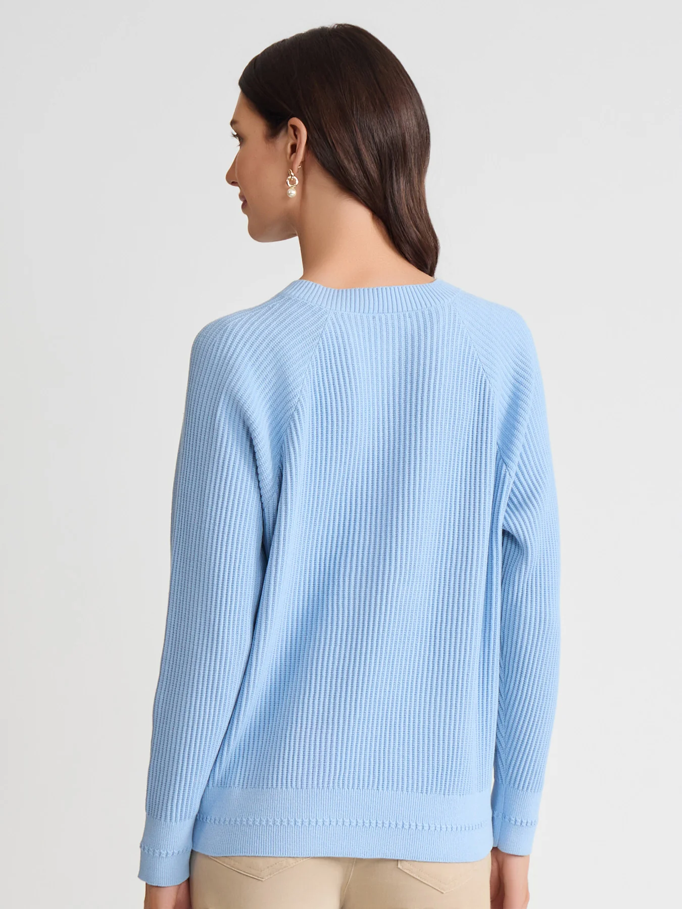Raglan Button Crew Neck Sweater - Image 4