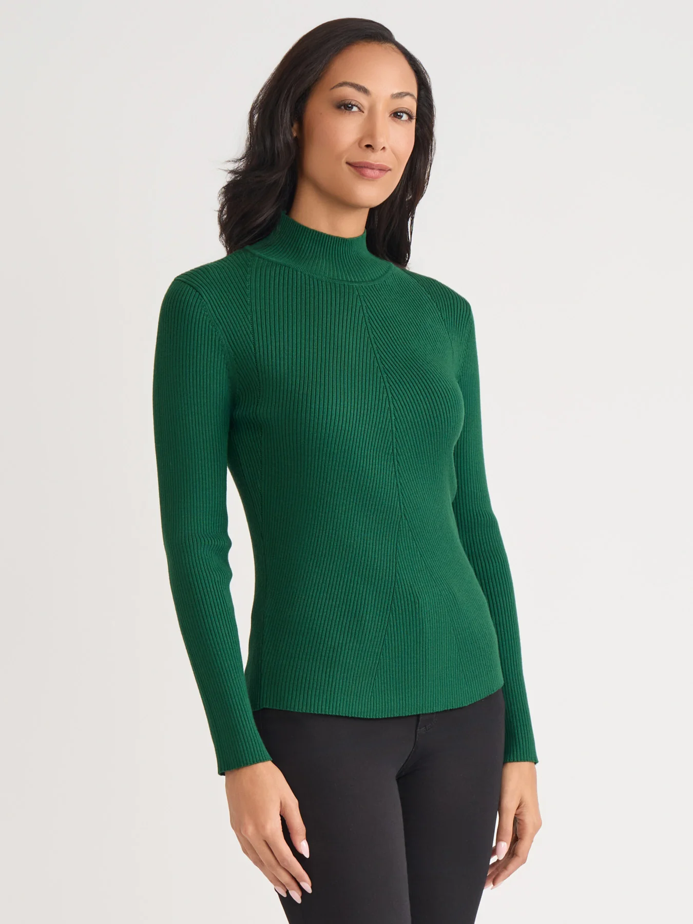 Ribbed Mock Neck Sweater - Image 2